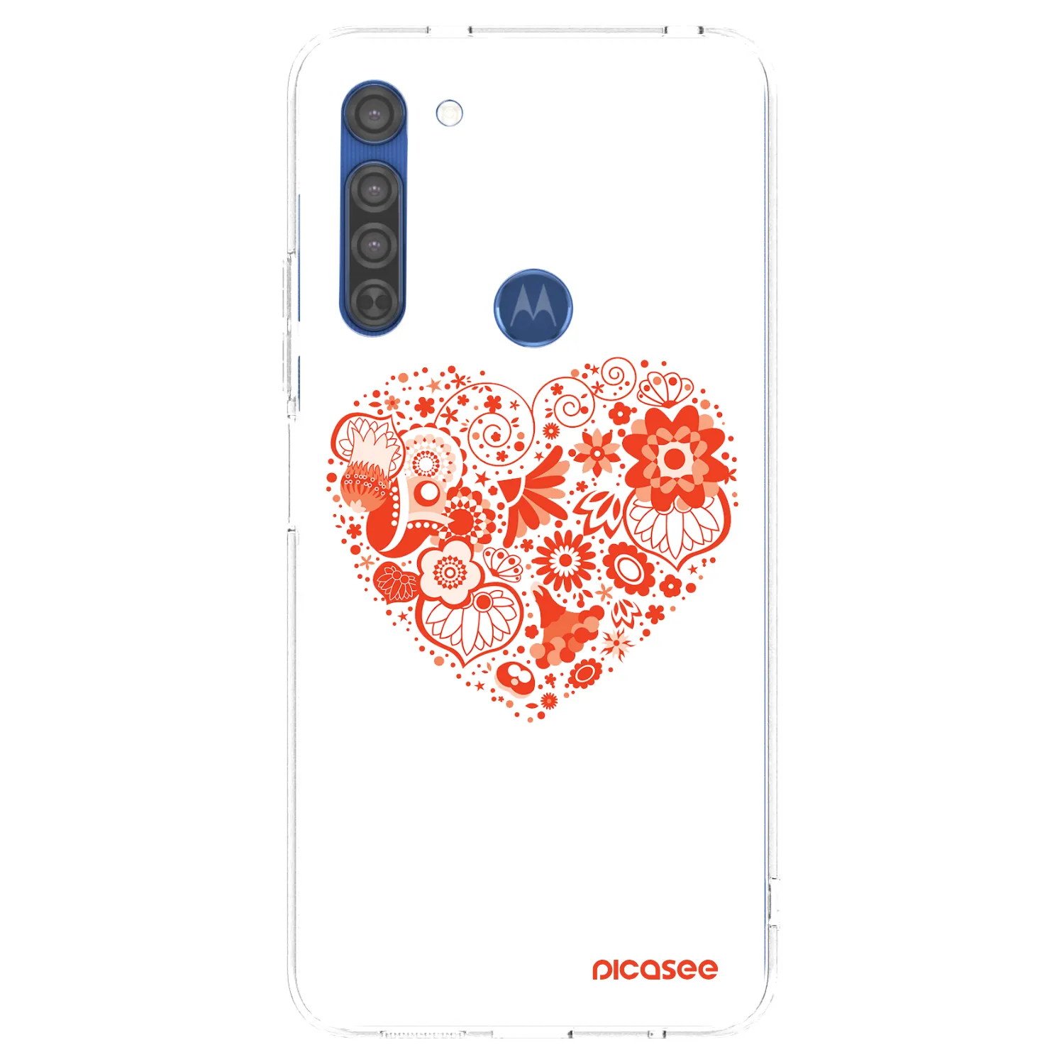 Picasee silikonski prozorni ovitek za Motorola Moto G8 - Big heart