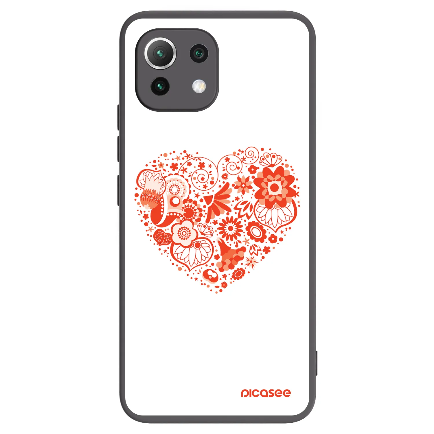 Picasee silikonski črni ovitek za Xiaomi Mi 11 Lite - Big heart