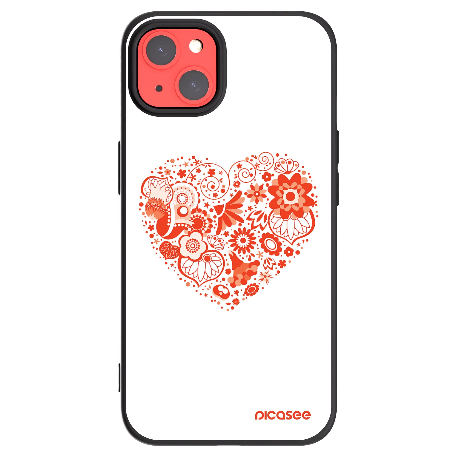 Picasee silikonski črni ovitek za Apple iPhone 13 - Big heart