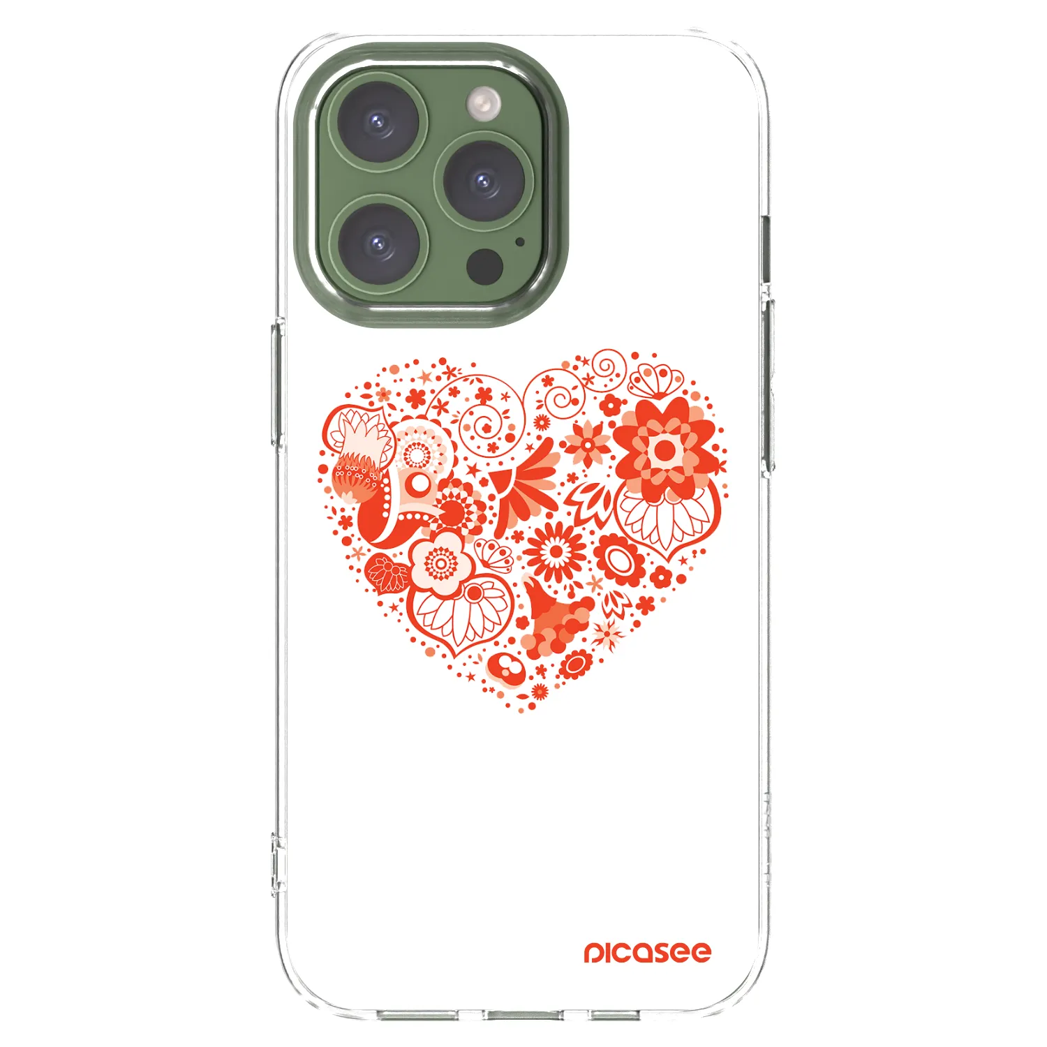Picasee silikonski prozorni ovitek za Apple iPhone 13 Pro - Big heart