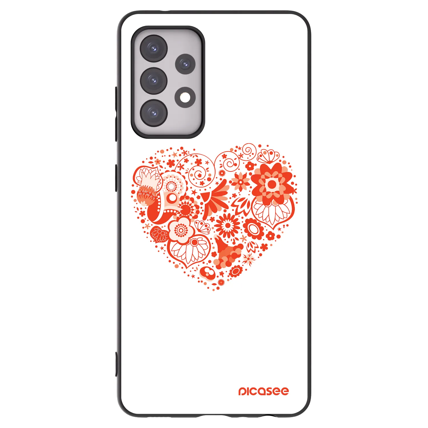 Picasee silikonski črni ovitek za Samsung Galaxy A52s 5G A528B - Big heart