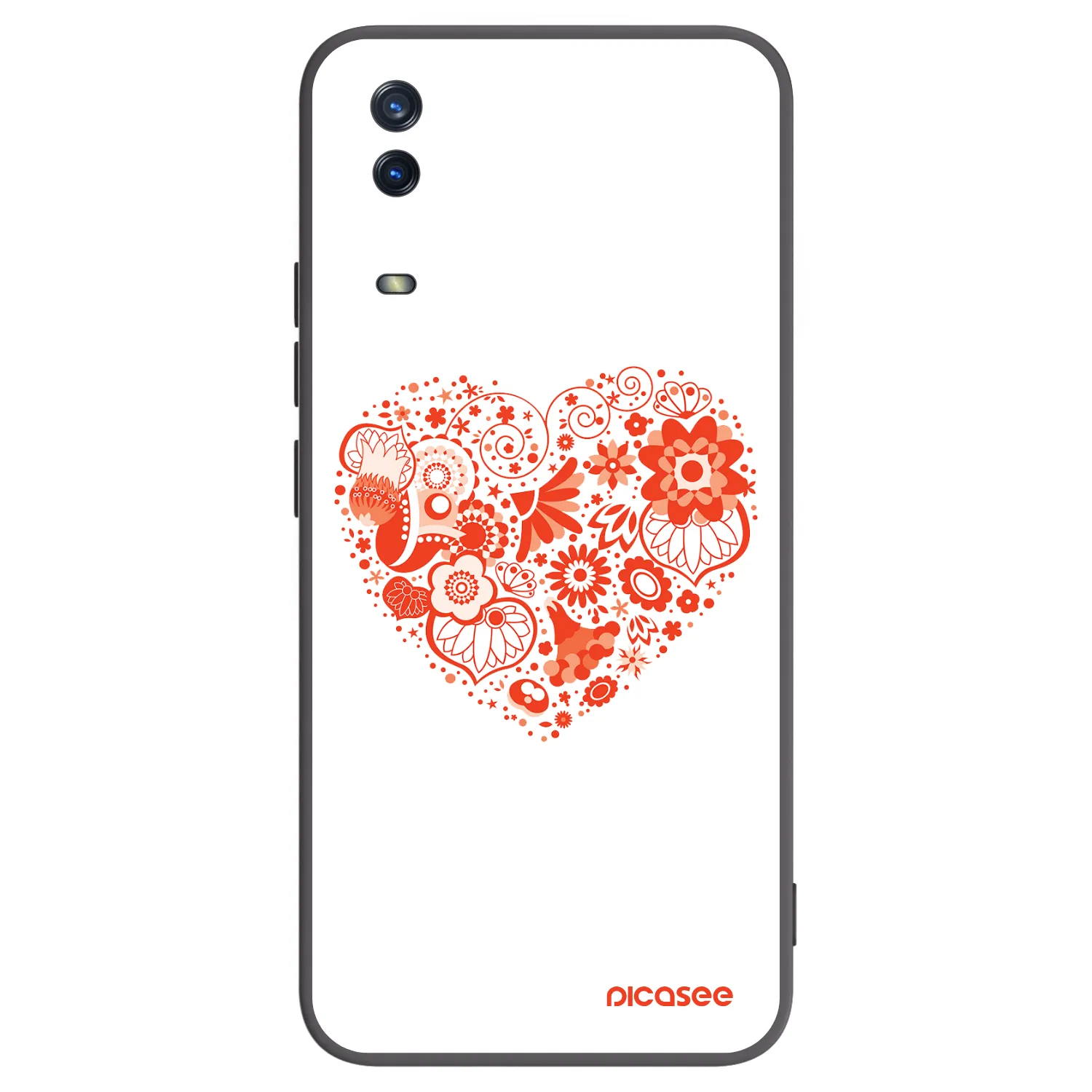 Picasee silikonski črni ovitek za Vivo Y11s - Big heart