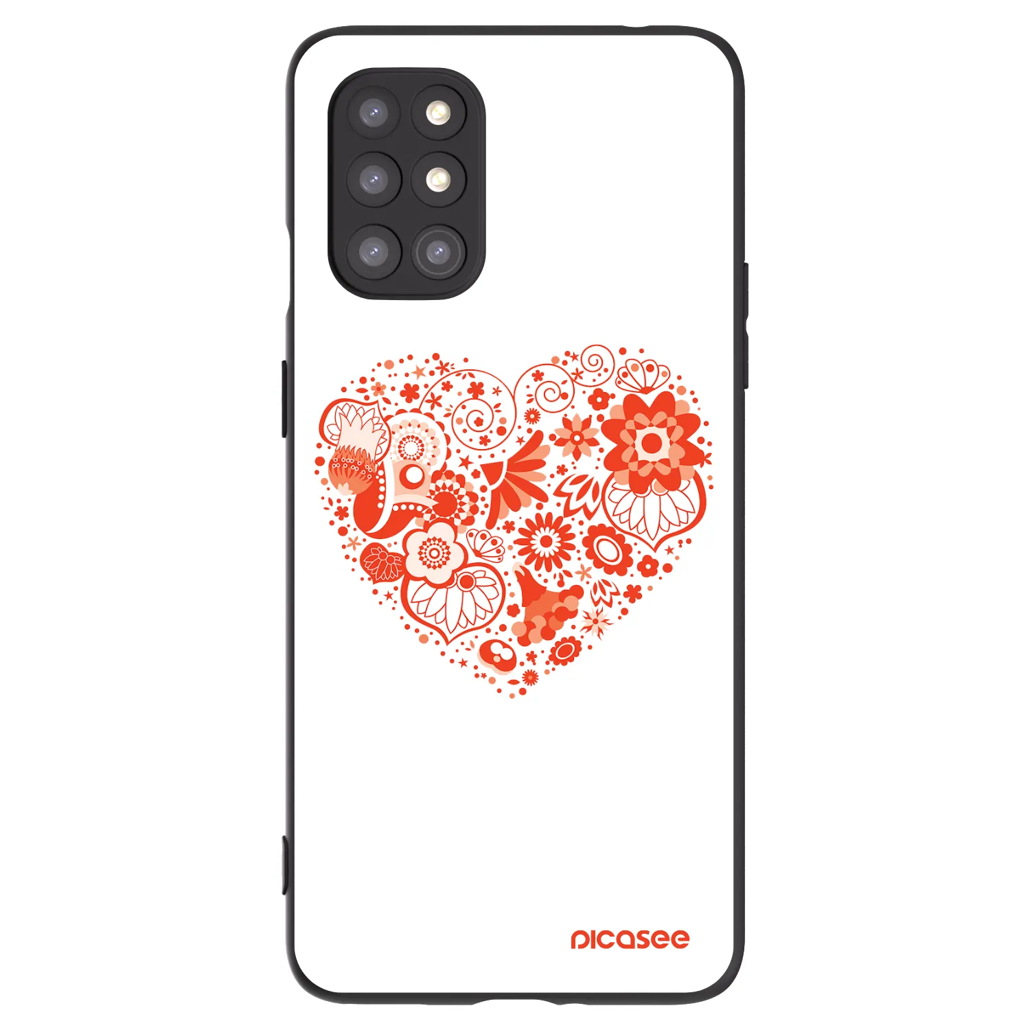 Picasee silikonski črni ovitek za OnePlus 8T - Big heart