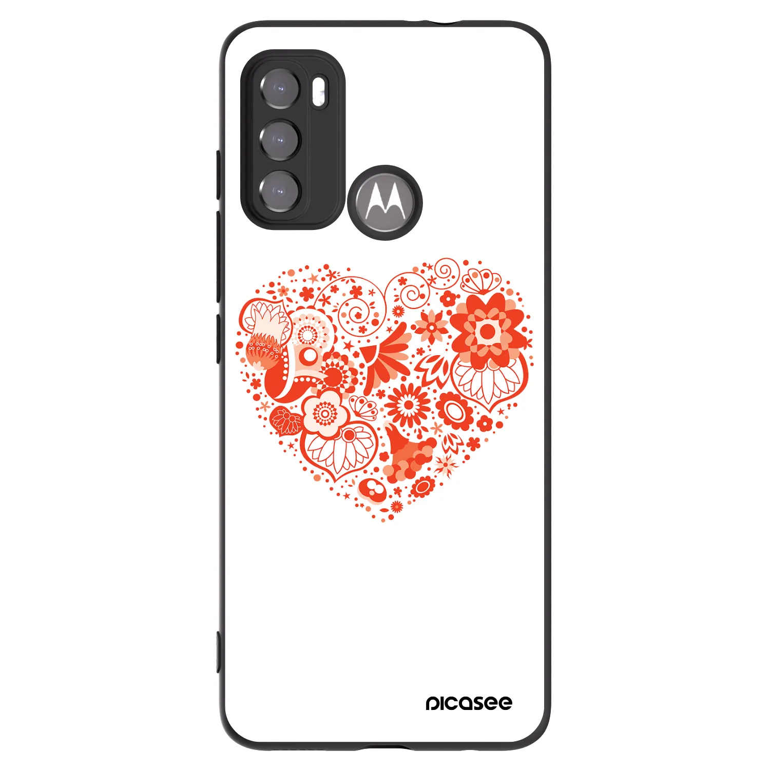 Picasee silikonski črni ovitek za Motorola Moto G60 - Big heart