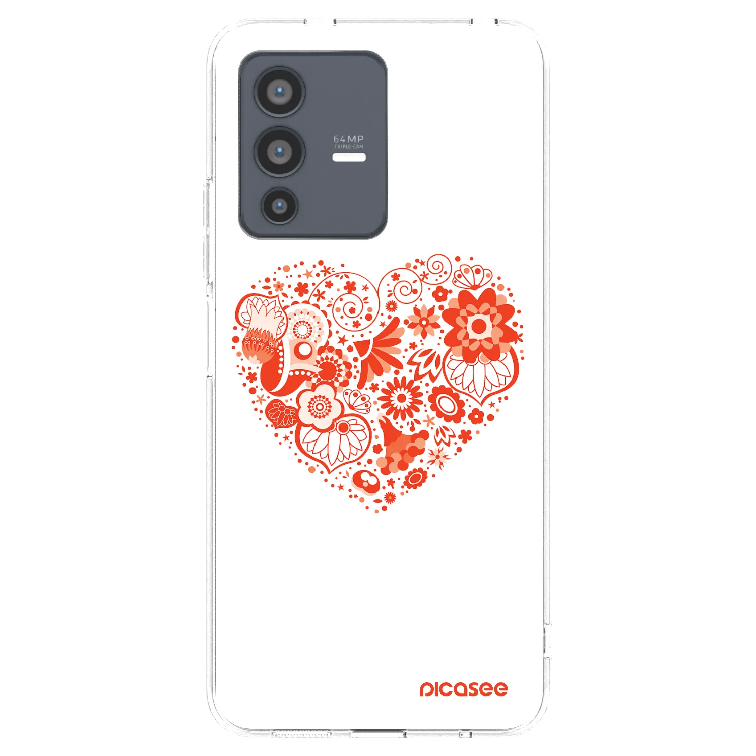 Picasee silikonski prozorni ovitek za Vivo V23 5G - Big heart