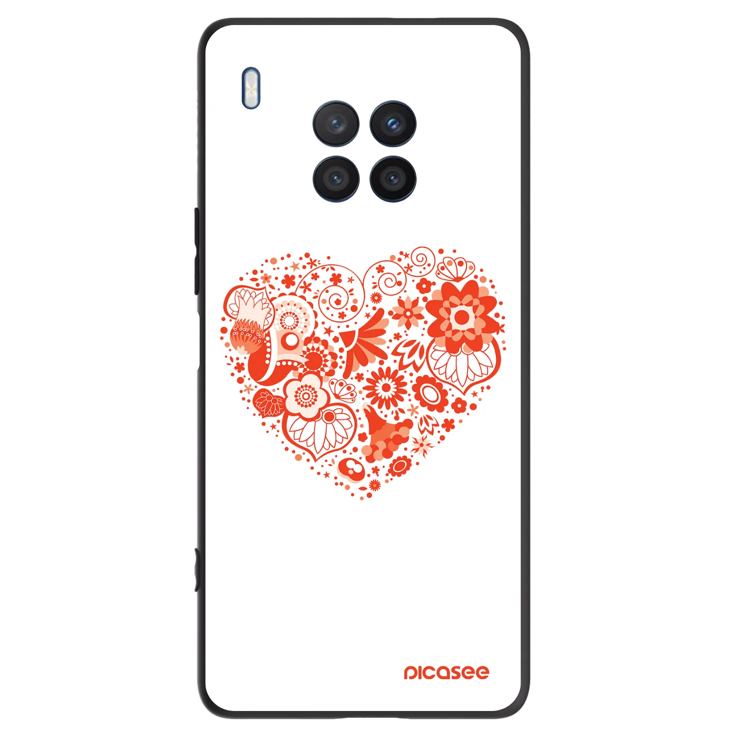 Picasee silikonski črni ovitek za Honor 50 Lite - Big heart