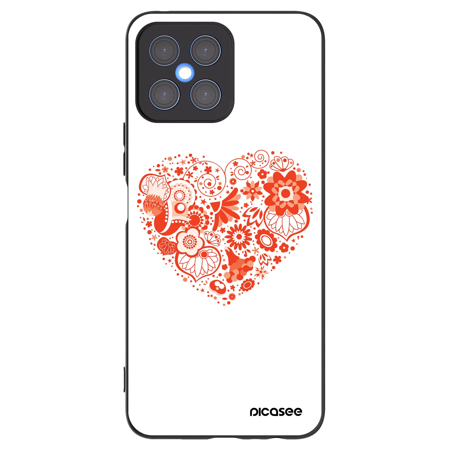 Picasee silikonski črni ovitek za Honor X8 4G - Big heart