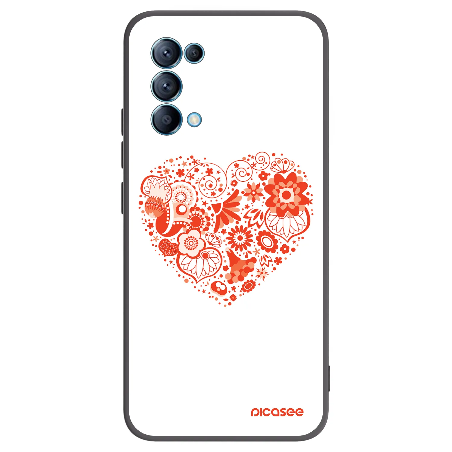 Picasee silikonski črni ovitek za OPPO Reno 5 5G - Big heart