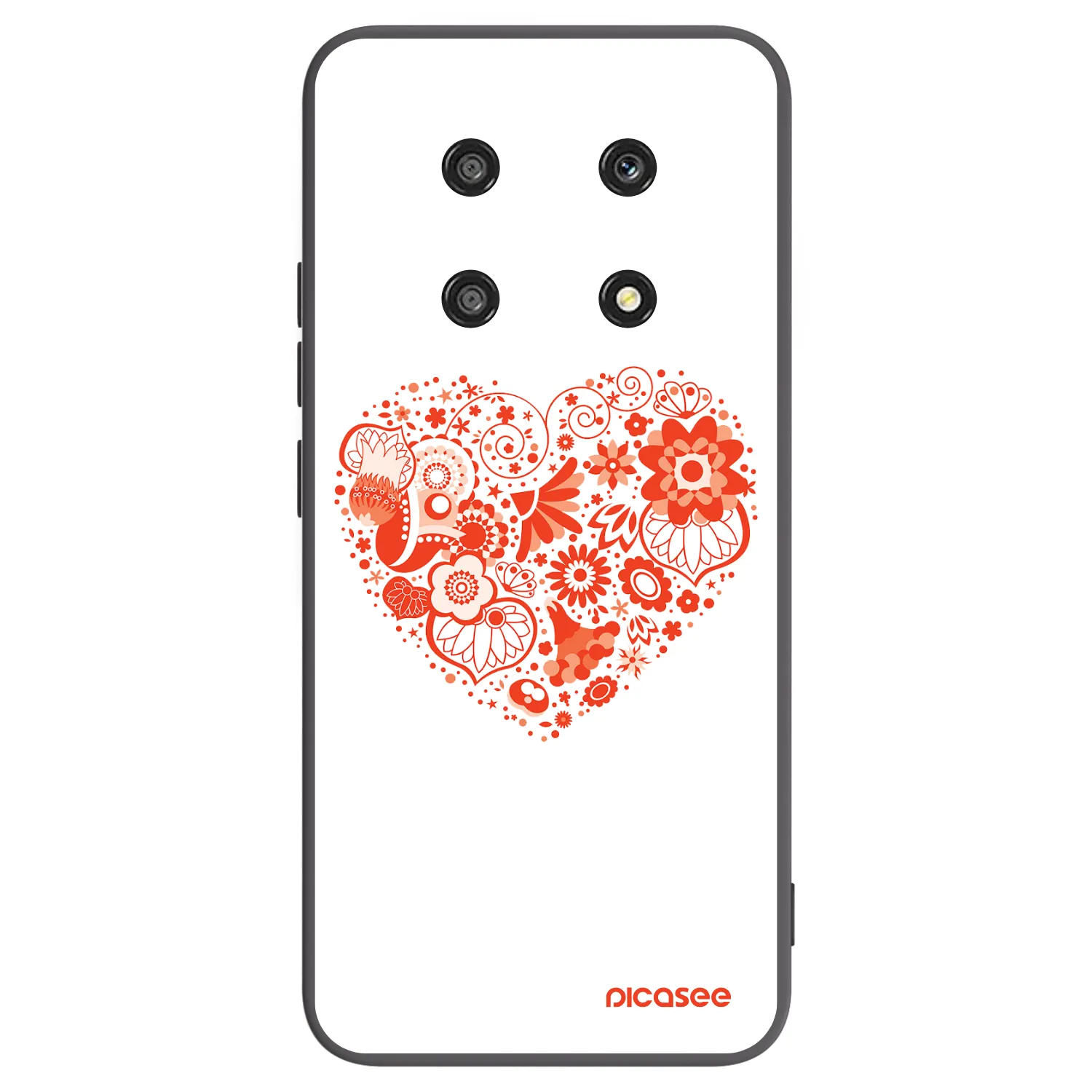 Picasee silikonski črni ovitek za Honor Magic4 Lite 5G - Big heart