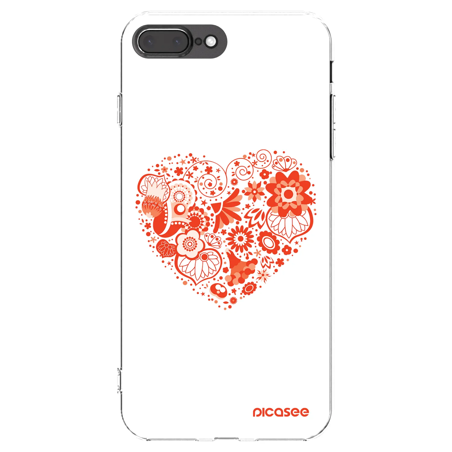 Picasee silikonski prozorni ovitek za Apple iPhone 8 Plus - Big heart