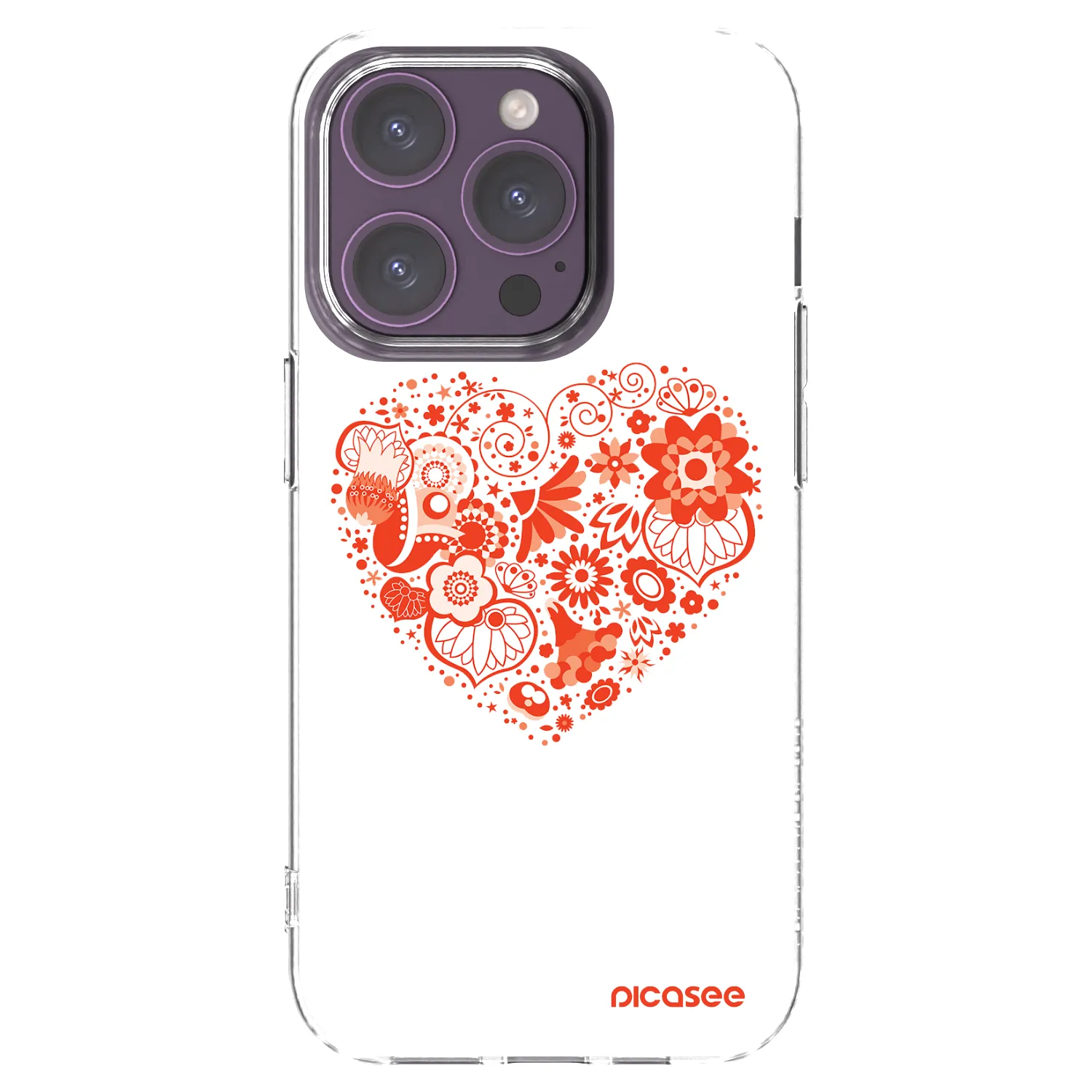 Picasee silikonski prozorni ovitek za Apple iPhone 14 Pro - Big heart