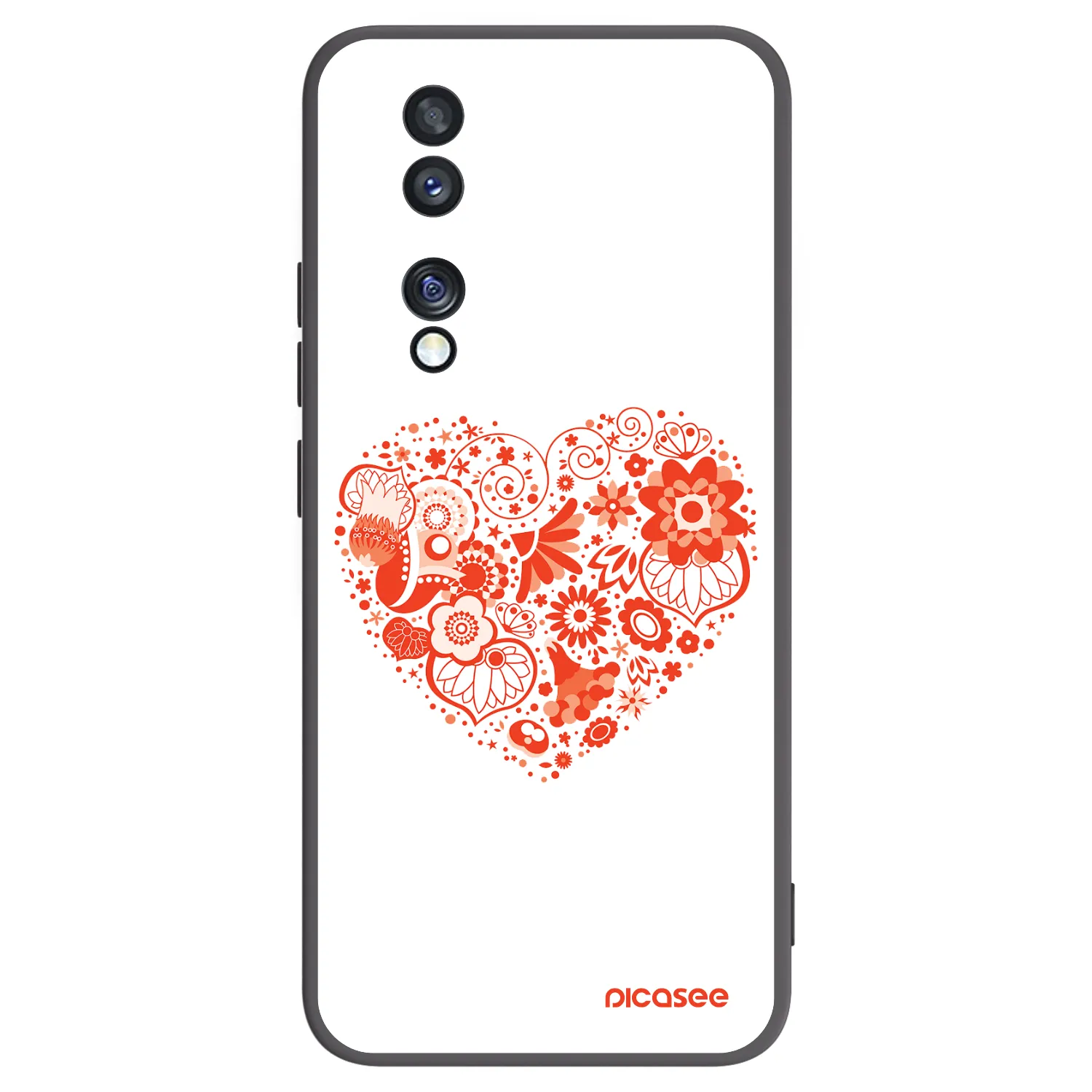 Picasee silikonski črni ovitek za Honor 70 - Big heart