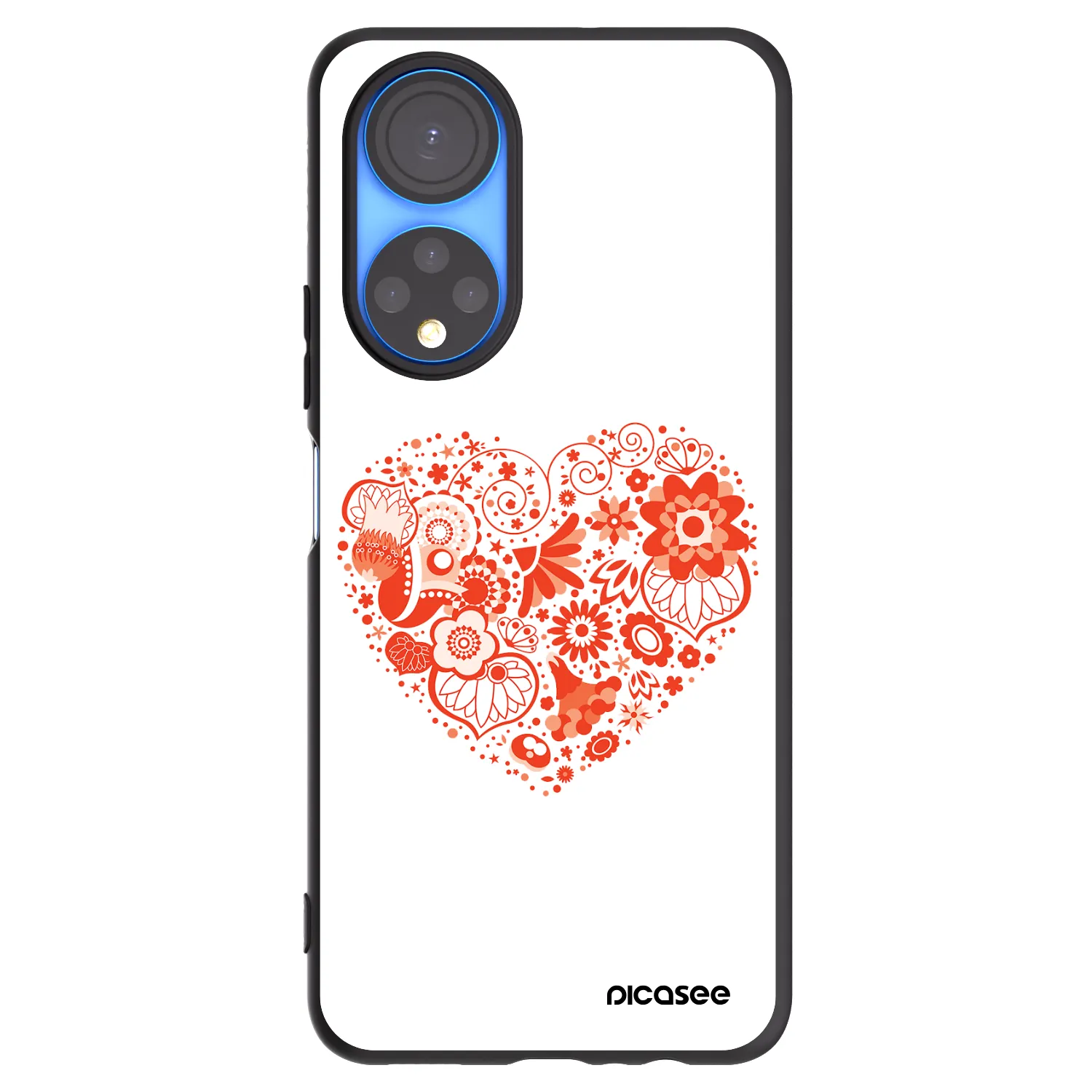 Picasee silikonski črni ovitek za Honor X7 - Big heart