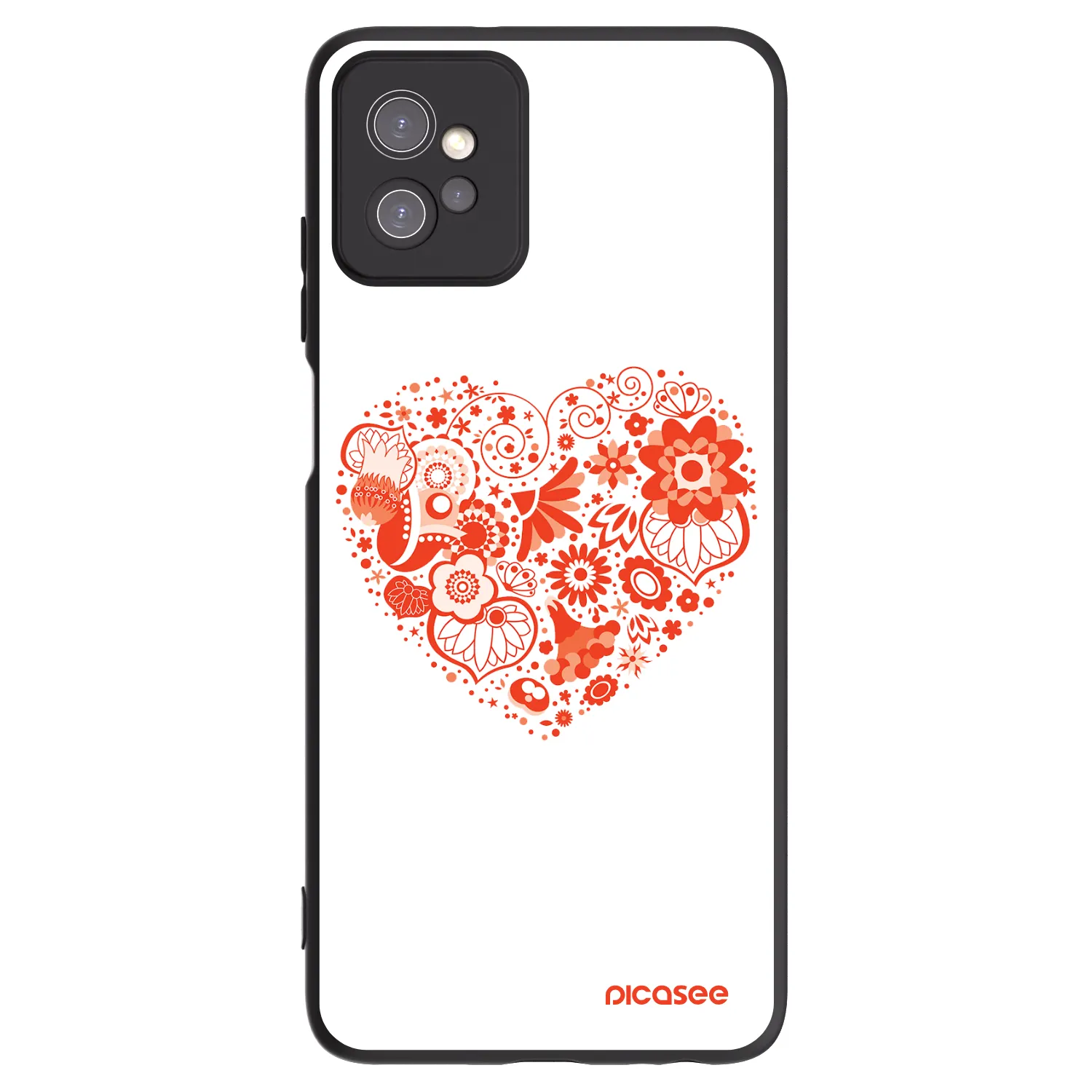 Picasee silikonski črni ovitek za Motorola Moto G32 - Big heart