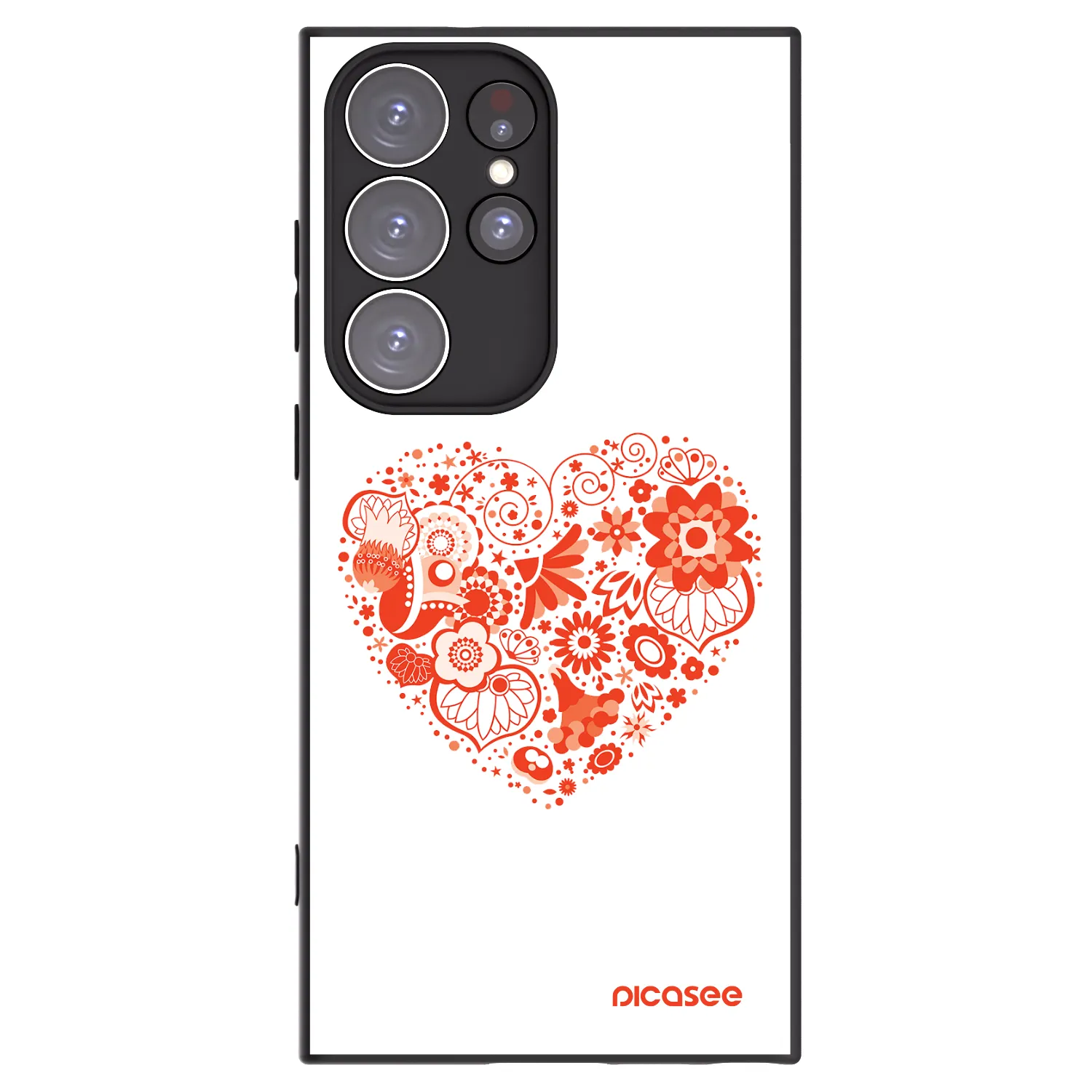 Picasee silikonski črni ovitek za Samsung Galaxy S23 Ultra 5G - Big heart