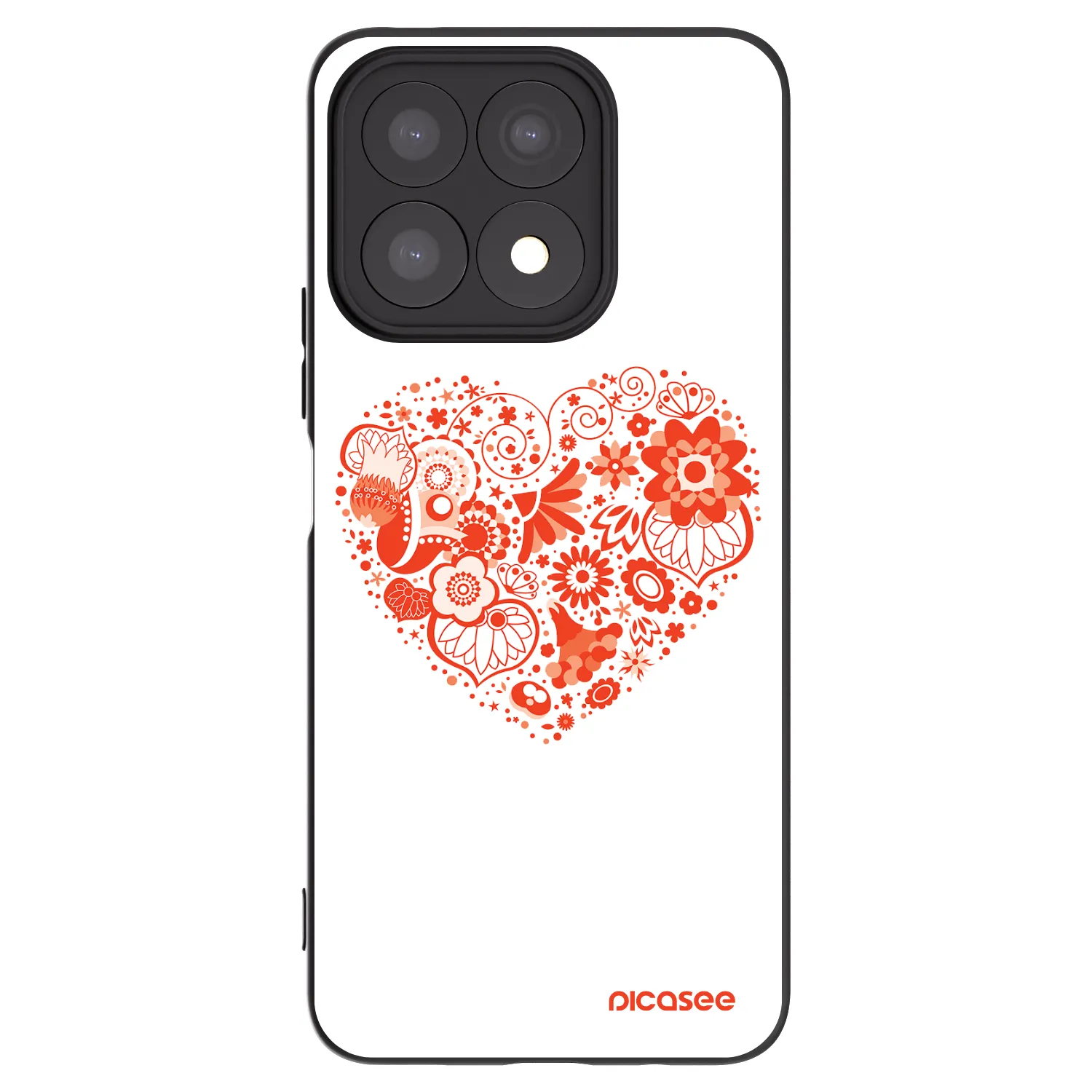 Picasee silikonski črni ovitek za Honor X8a - Big heart