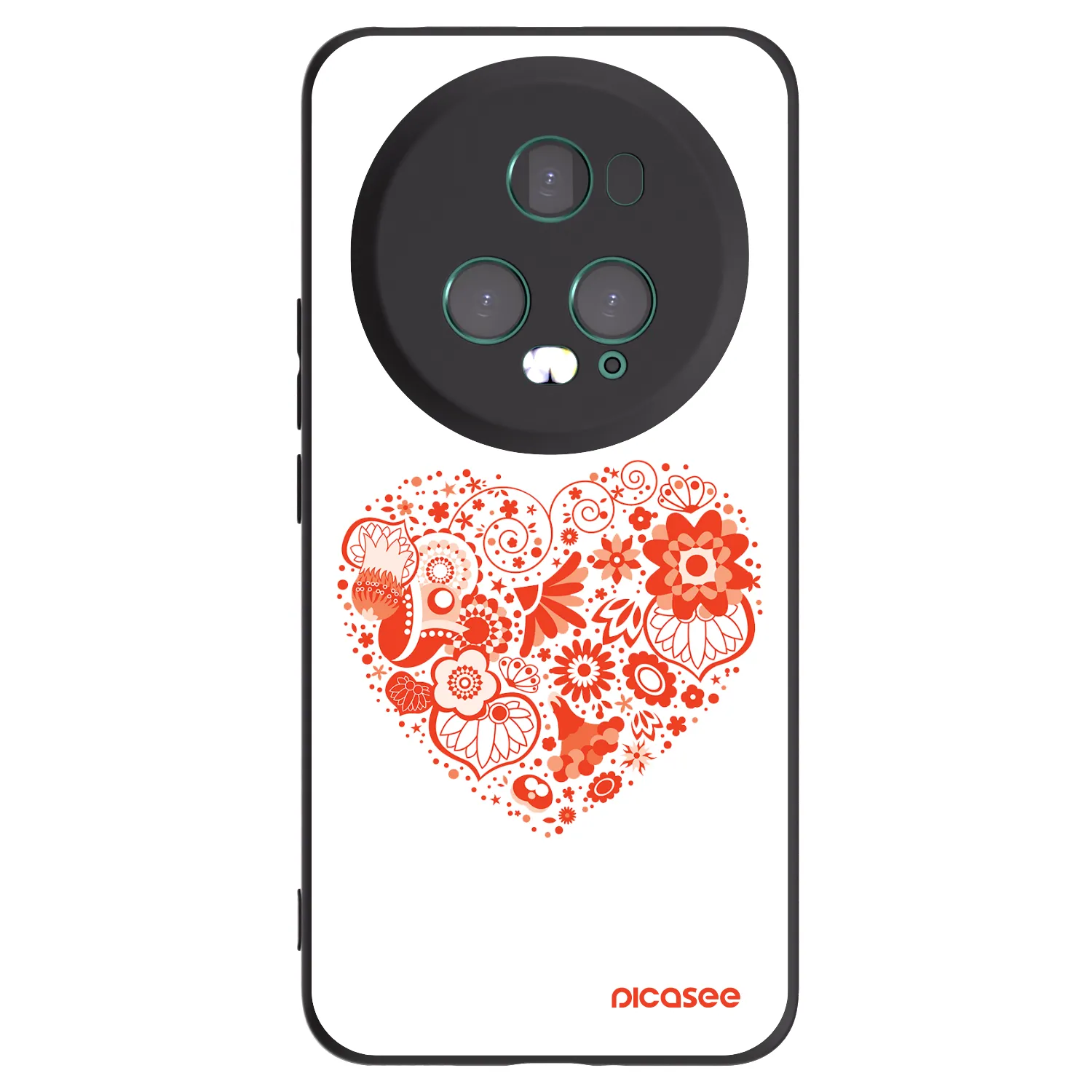 Picasee silikonski črni ovitek za Honor Magic5 Pro - Big heart
