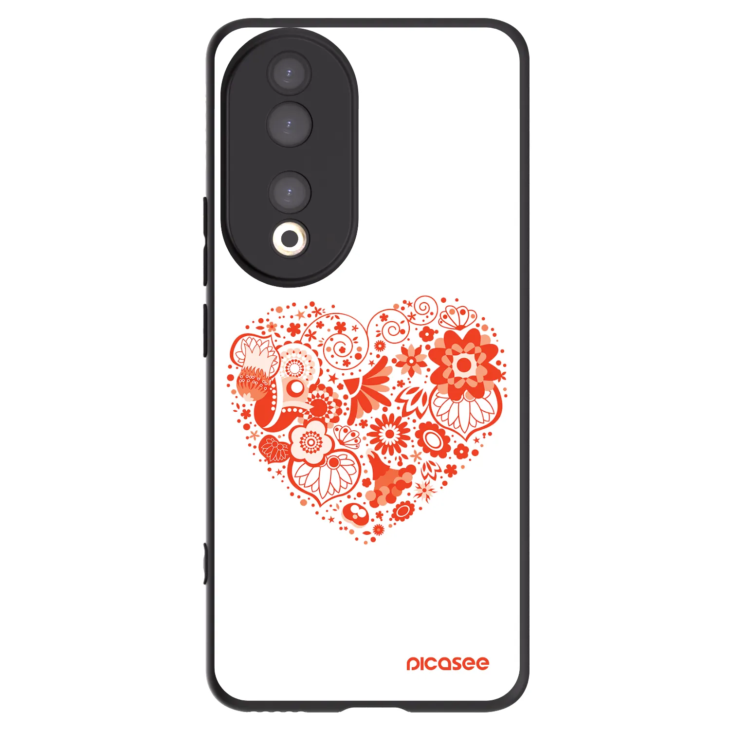 Picasee silikonski črni ovitek za Honor 90 5G - Big heart