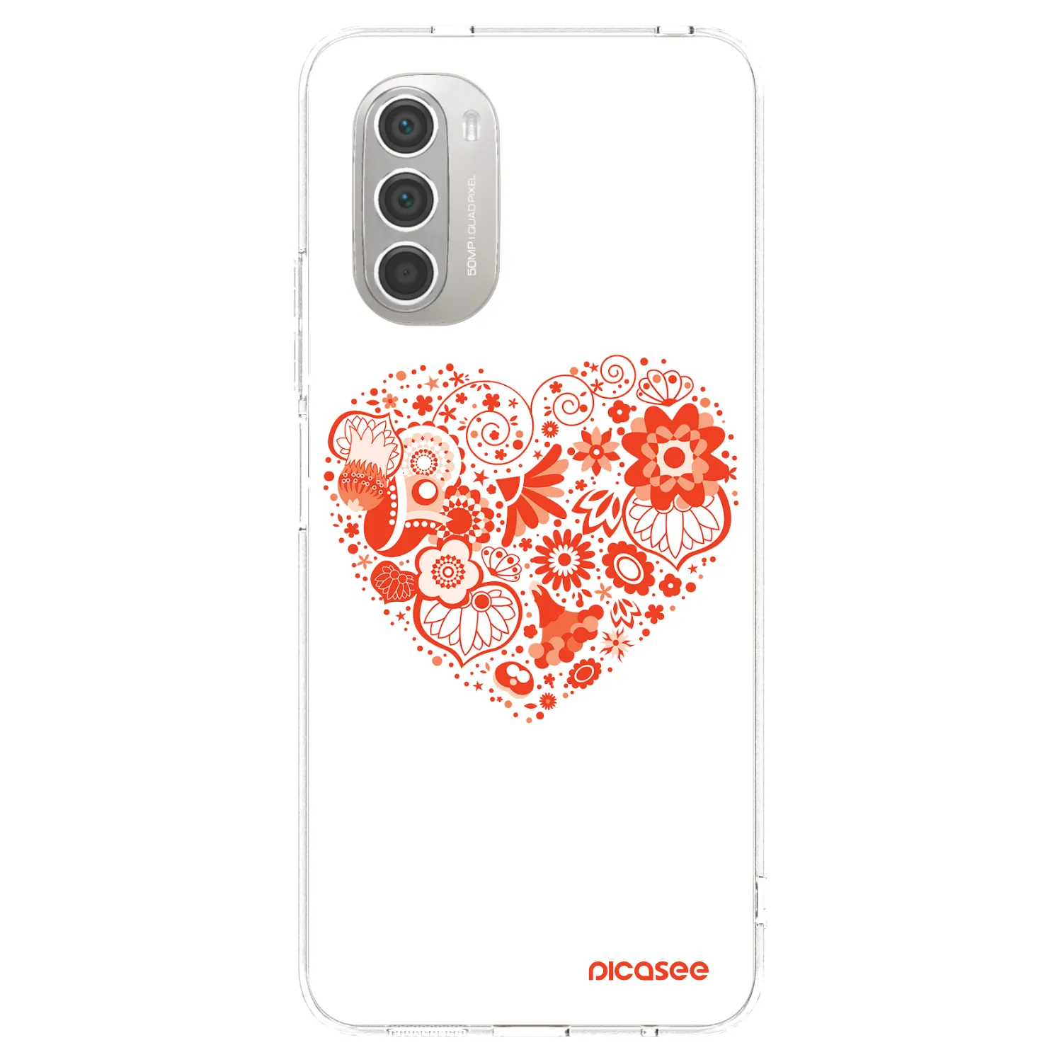 Picasee silikonski prozorni ovitek za Motorola Moto G51 - Big heart