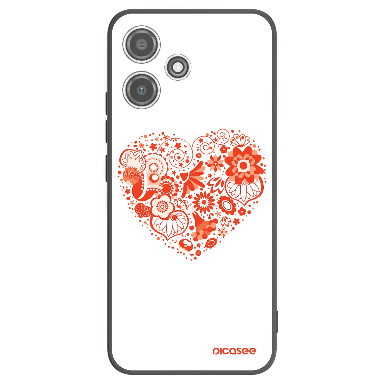 Picasee silikonski črni ovitek za Xiaomi Redmi 12 5G - Big heart