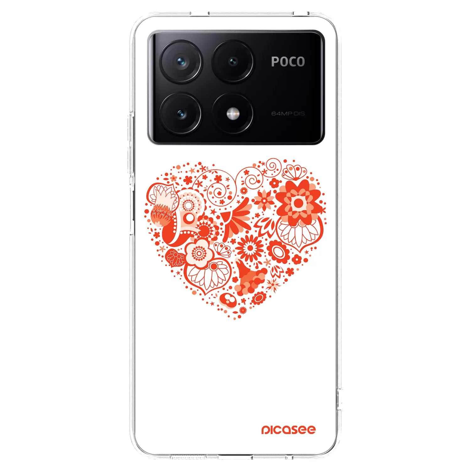 Picasee silikonski prozorni ovitek za Xiaomi Poco X6 Pro - Big heart