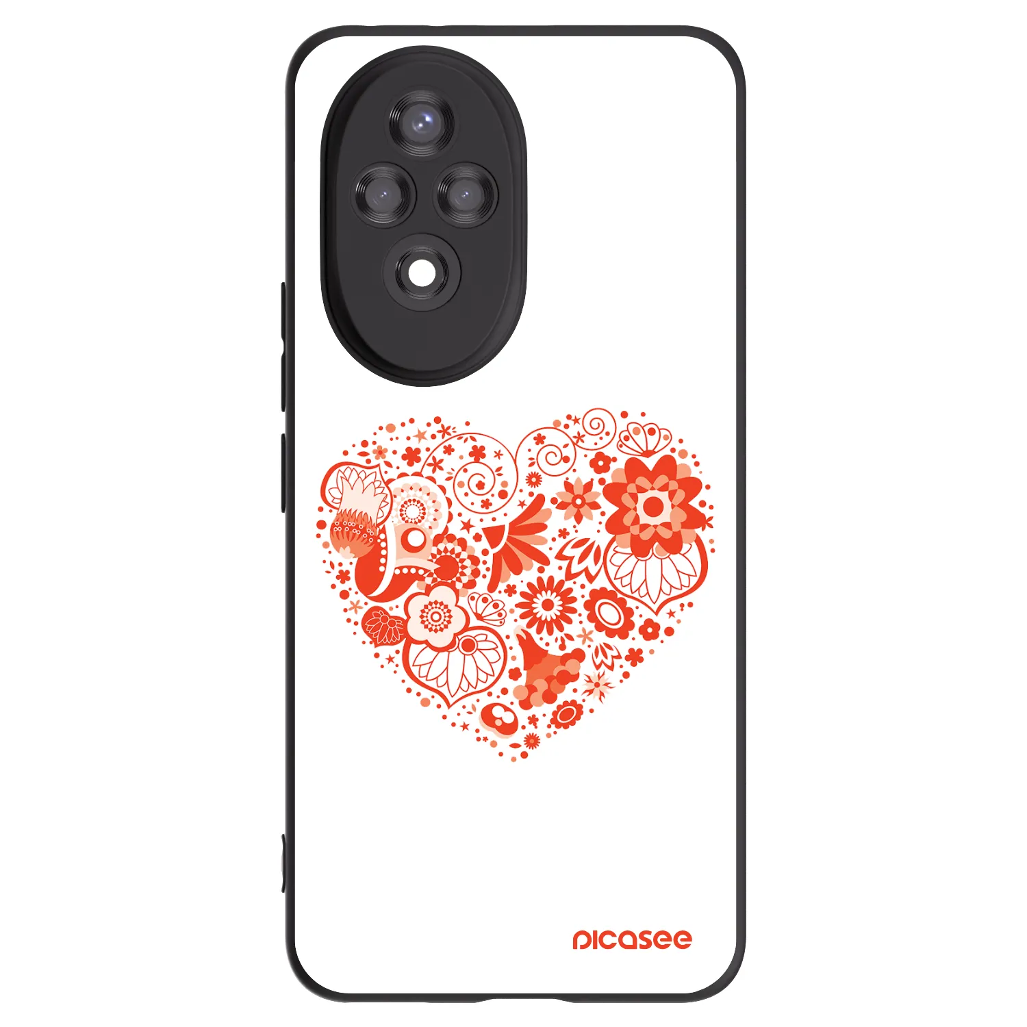 Picasee silikonski črni ovitek za Honor 200 Pro 5G - Big heart