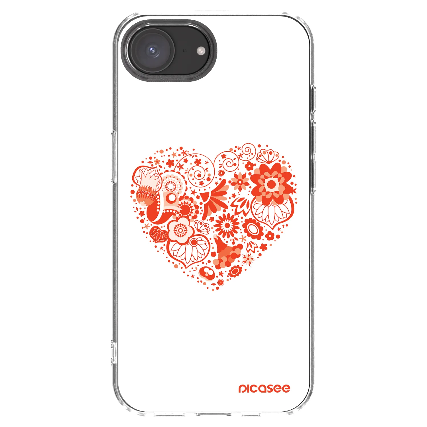 Picasee silikonski prozorni ovitek za Apple iPhone 16e - Big heart