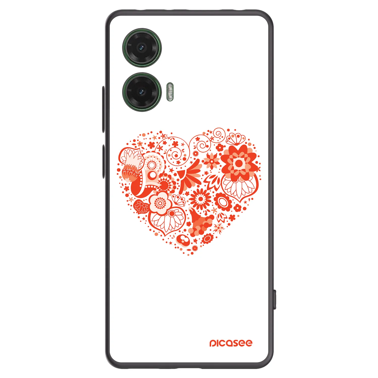 Picasee silikonski črni ovitek za Motorola Moto G35 5G - Big heart