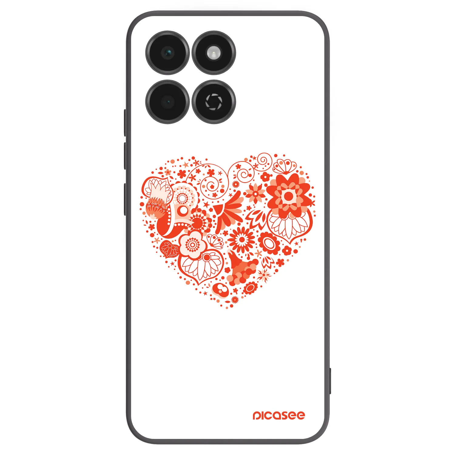 Picasee silikonski črni ovitek za Honor 200 Smart 5G - Big heart