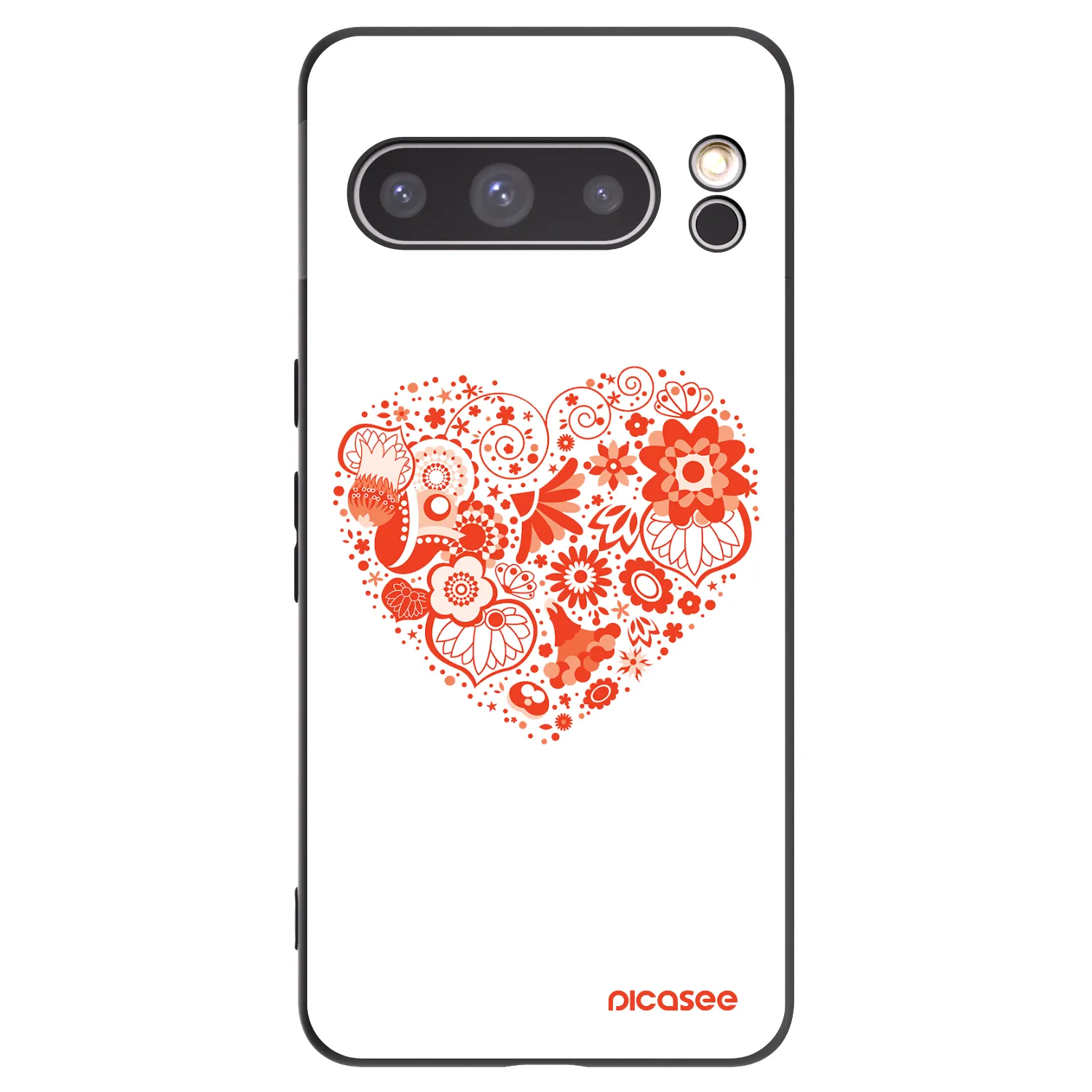 Picasee silikonski črni ovitek za Google Pixel 8 Pro - Big heart