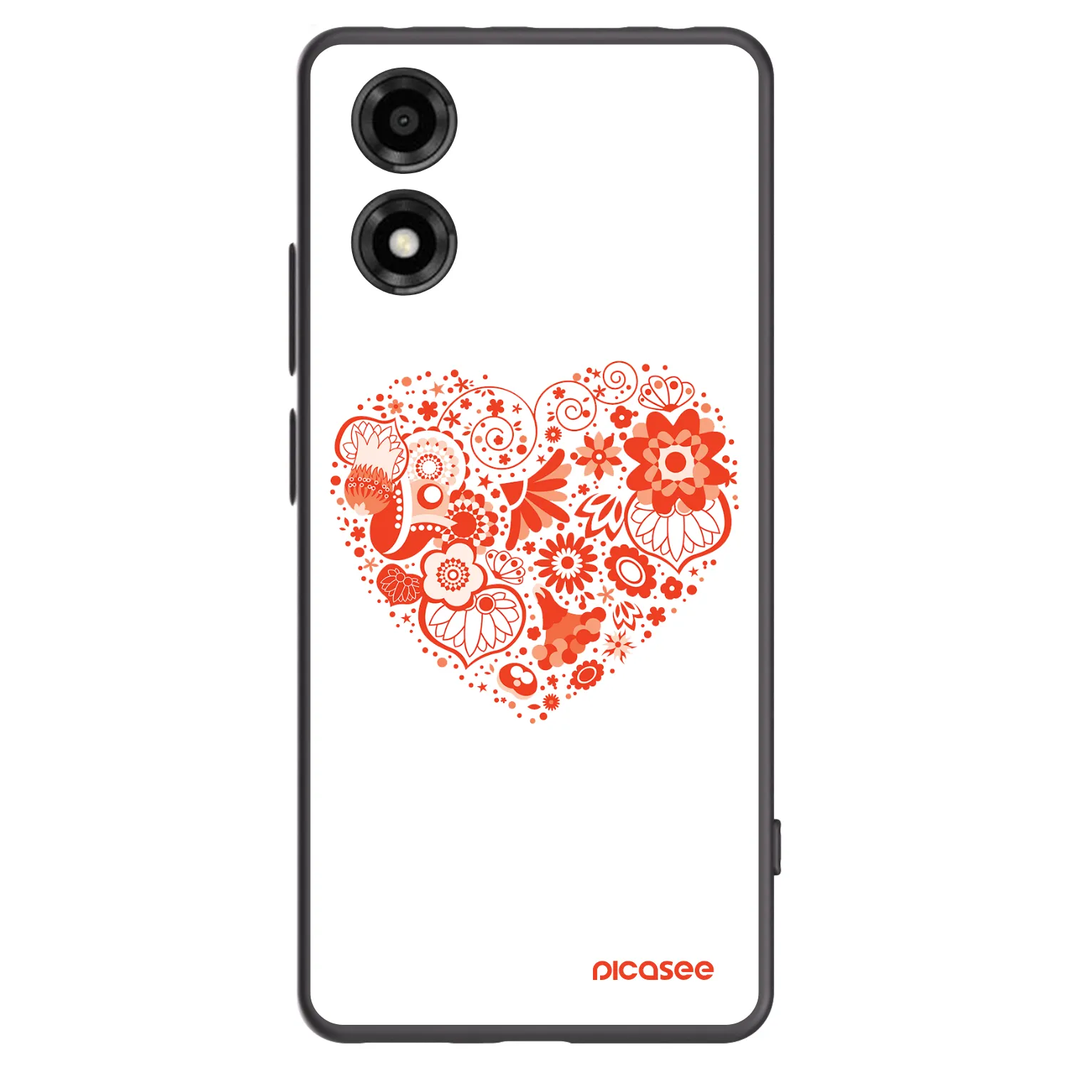 Picasee silikonski črni ovitek za Motorola Moto E14 - Big heart