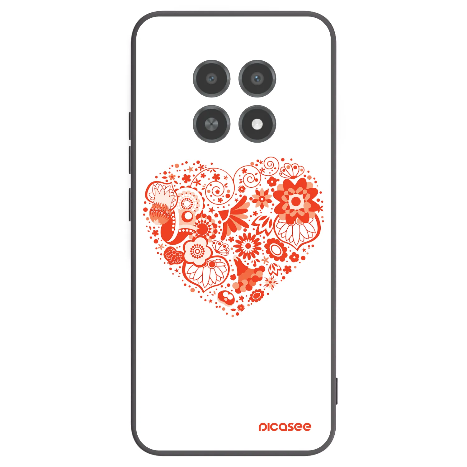 Picasee silikonski črni ovitek za Realme 12X - Big heart