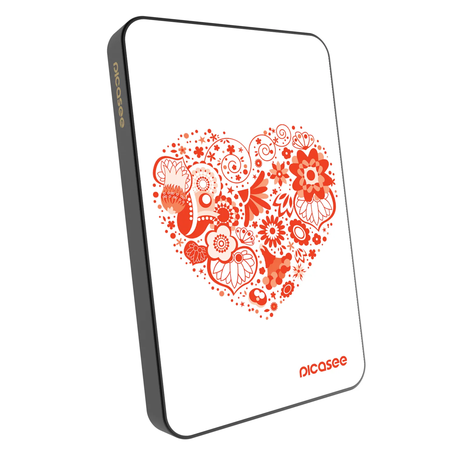 Picasee Prenosna baterija z MagSafe 5 000 mAh Siva - Big heart
