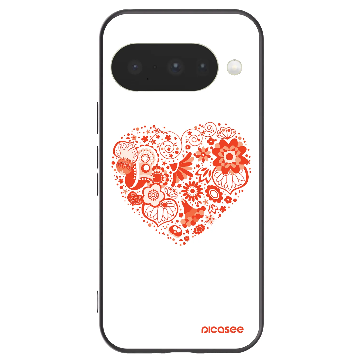 Picasee silikonski črni ovitek za Google Pixel 10 - Big heart