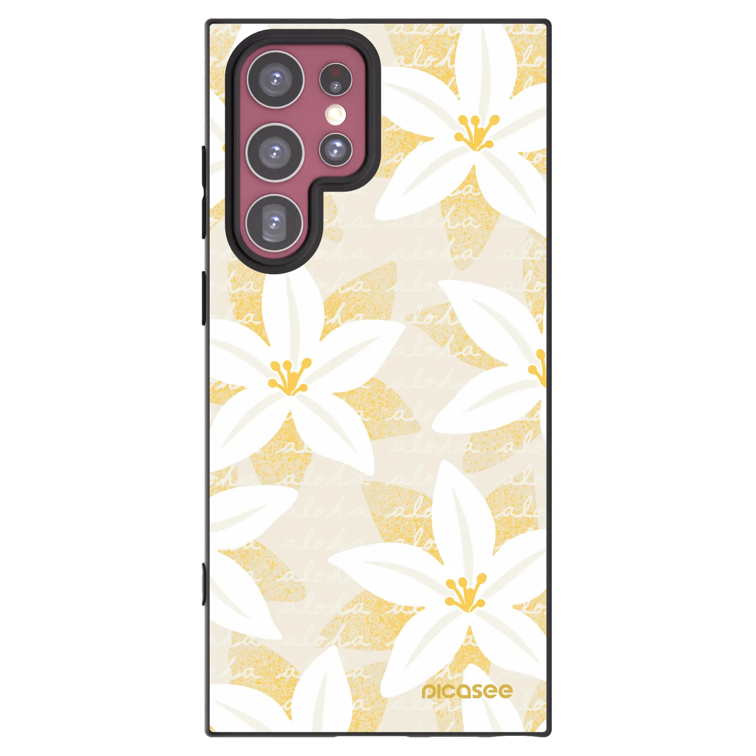 Picasee silikonski črni ovitek za Samsung Galaxy S22 Ultra 5G - Island Leave