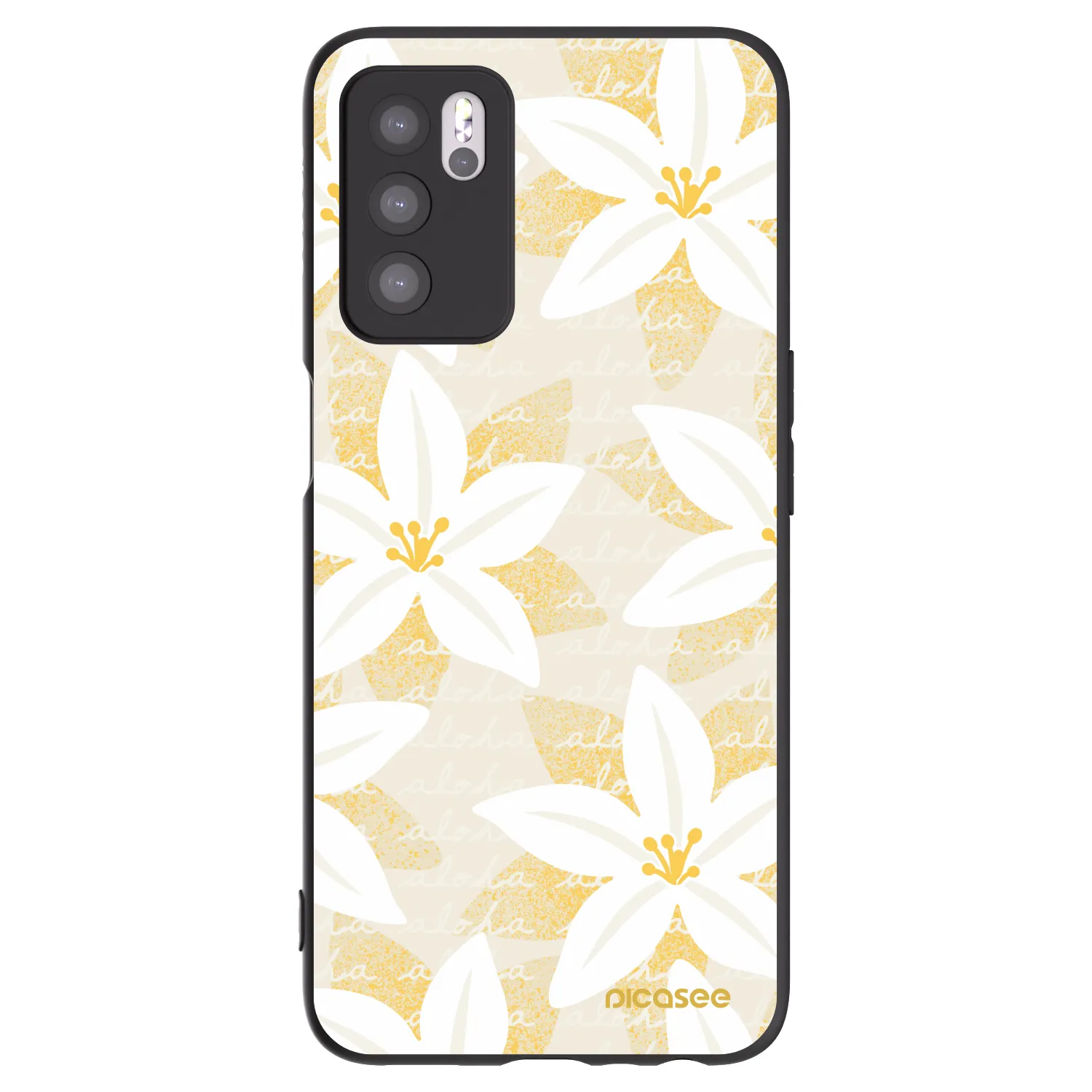 Picasee silikonski črni ovitek za OPPO A16 - Island Leave
