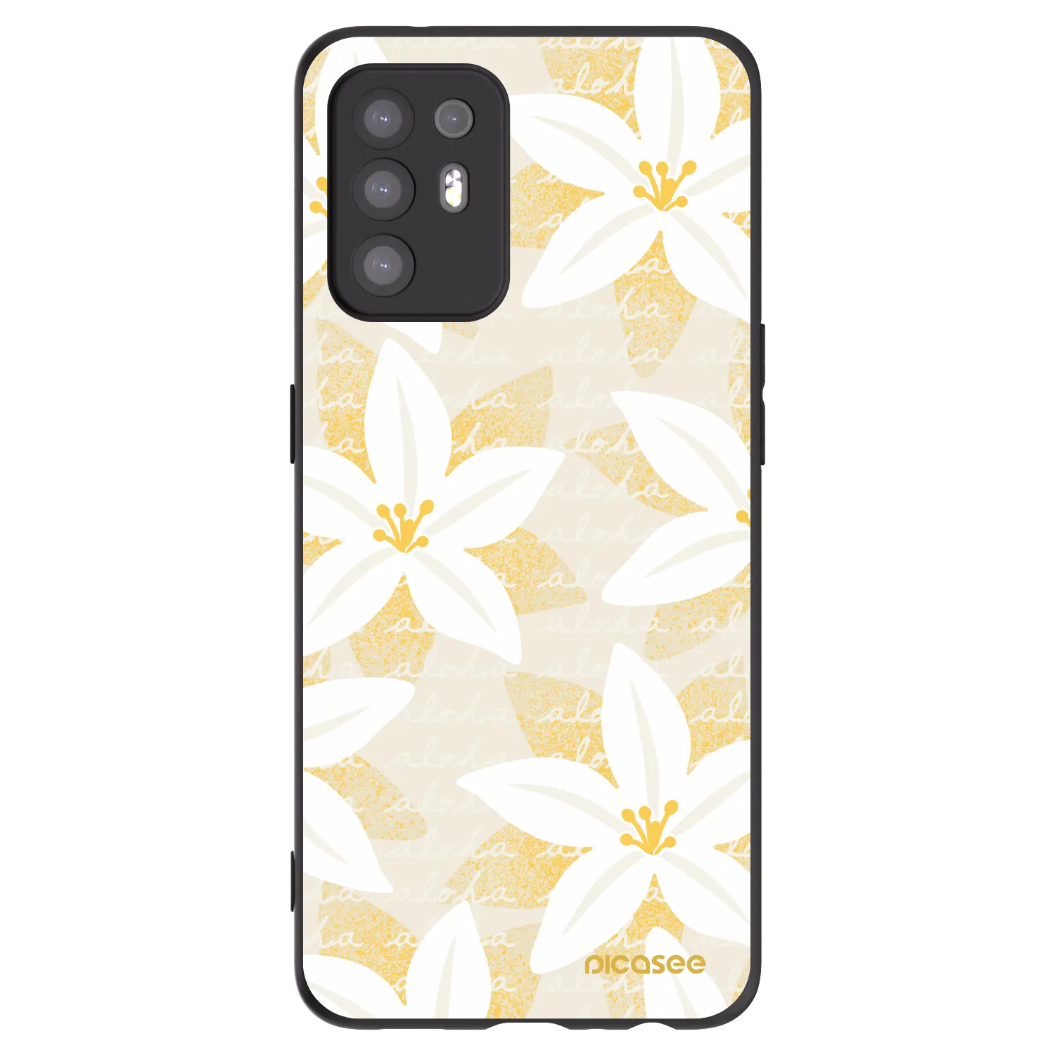 Picasee silikonski črni ovitek za OPPO A94 5G - Island Leave
