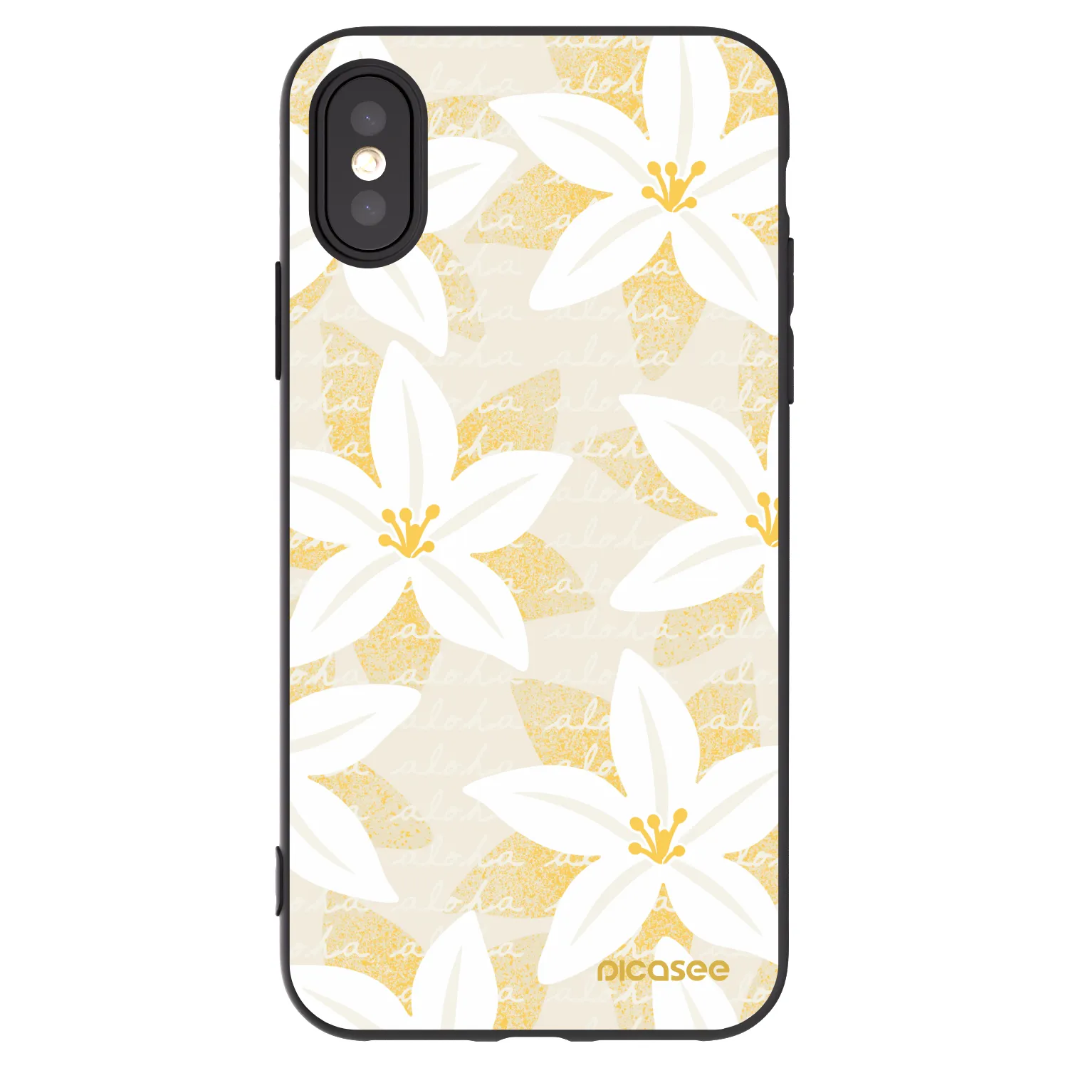 Picasee silikonski črni ovitek za Apple iPhone X/XS - Island Leave