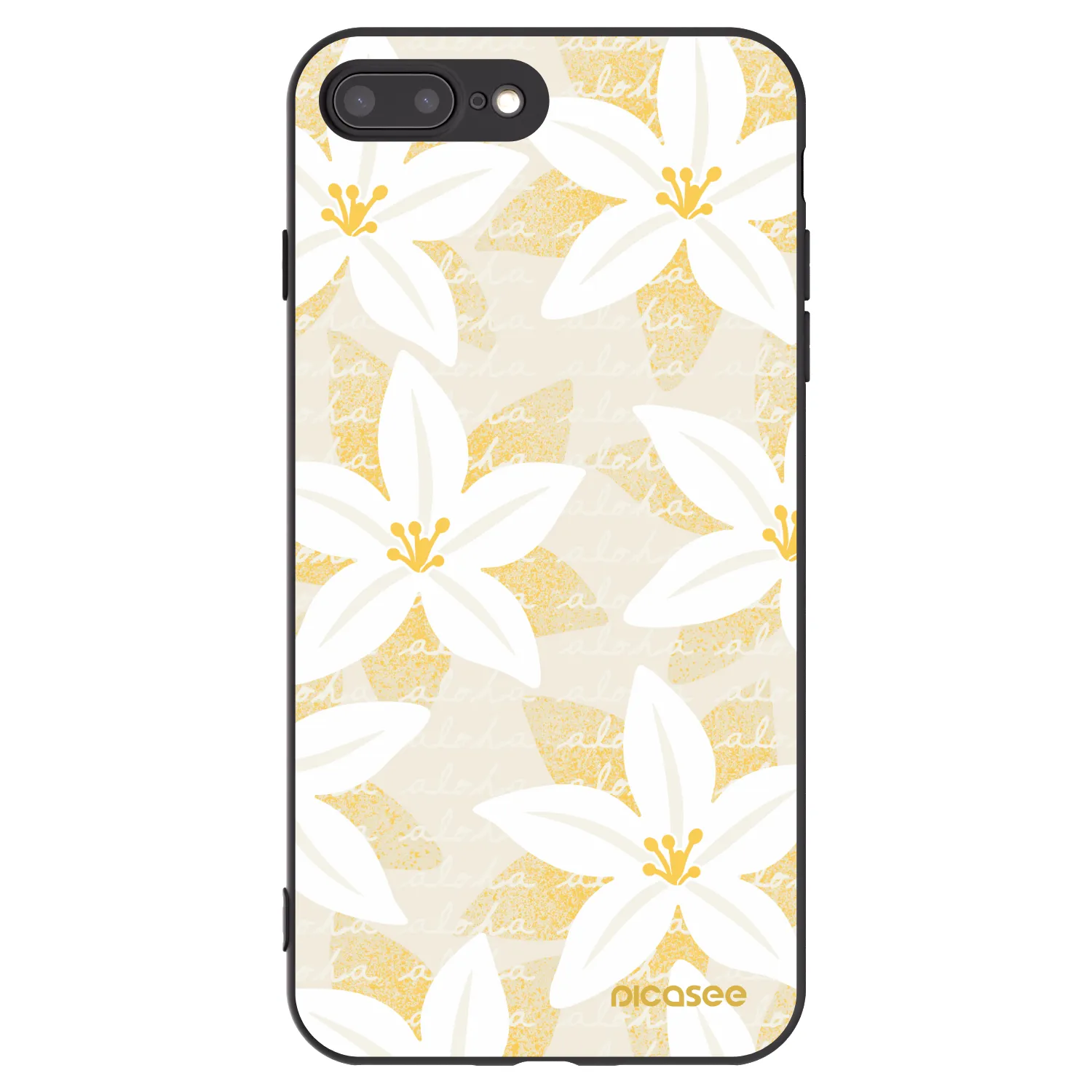 Picasee silikonski črni ovitek za Apple iPhone 8 Plus - Island Leave