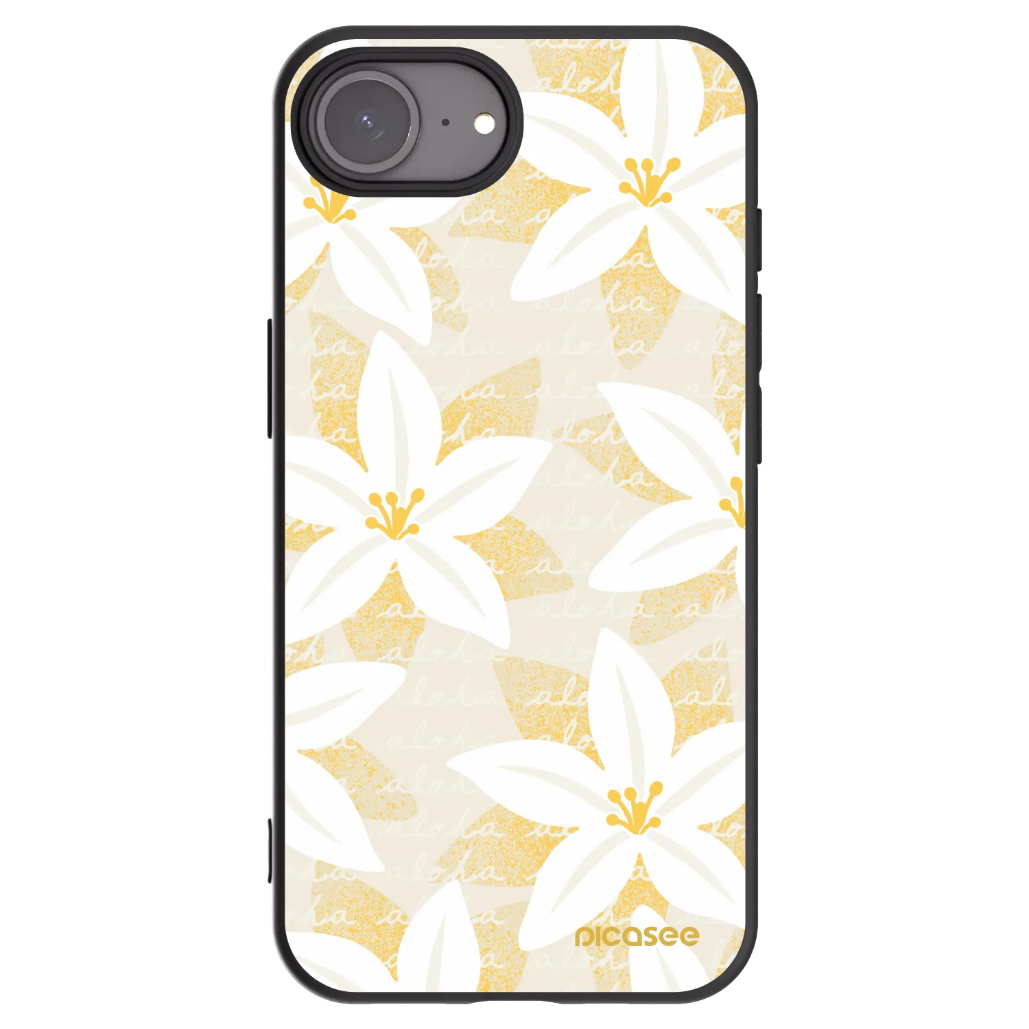 Picasee silikonski črni ovitek za Apple iPhone 16e - Island Leave