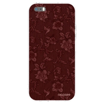Picasee silikonski prozorni ovitek za Apple iPhone 5/5S/SE - Red Elegance