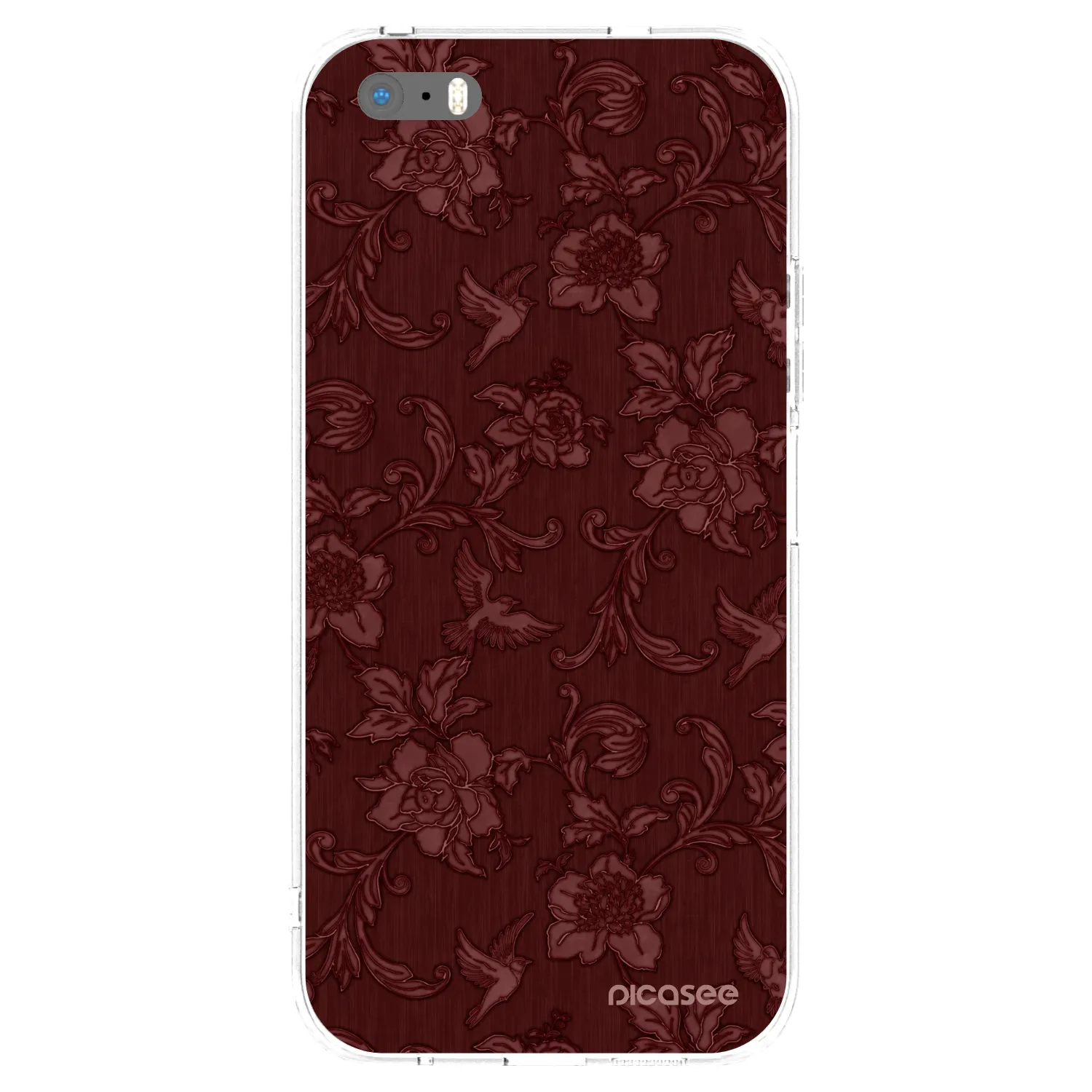 Picasee silikonski prozorni ovitek za Apple iPhone 5/5S/SE - Red Elegance