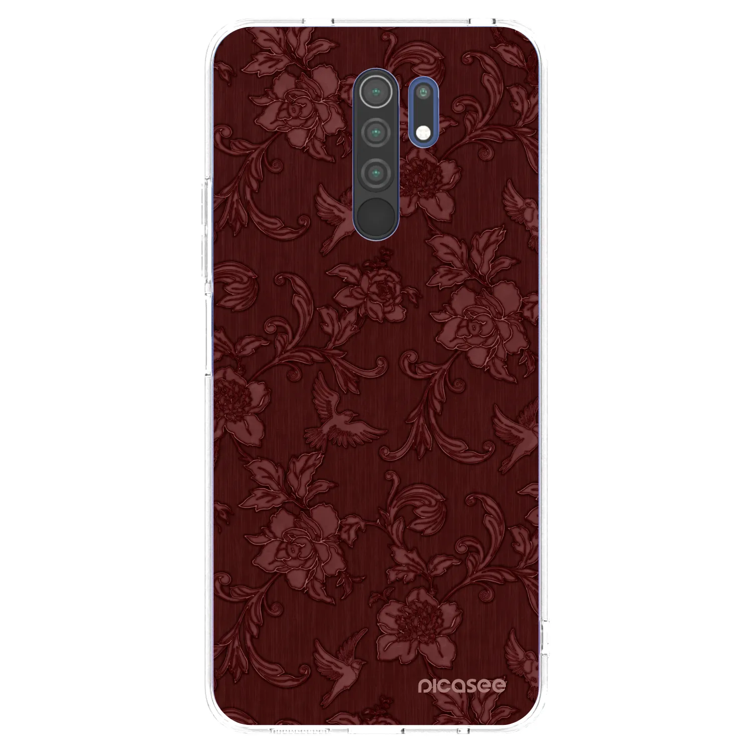 Picasee silikonski prozorni ovitek za Xiaomi Redmi 9 - Red Elegance