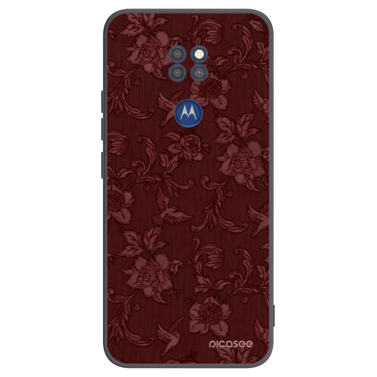Picasee silikonski črni ovitek za Motorola Moto G9 Play - Red Elegance