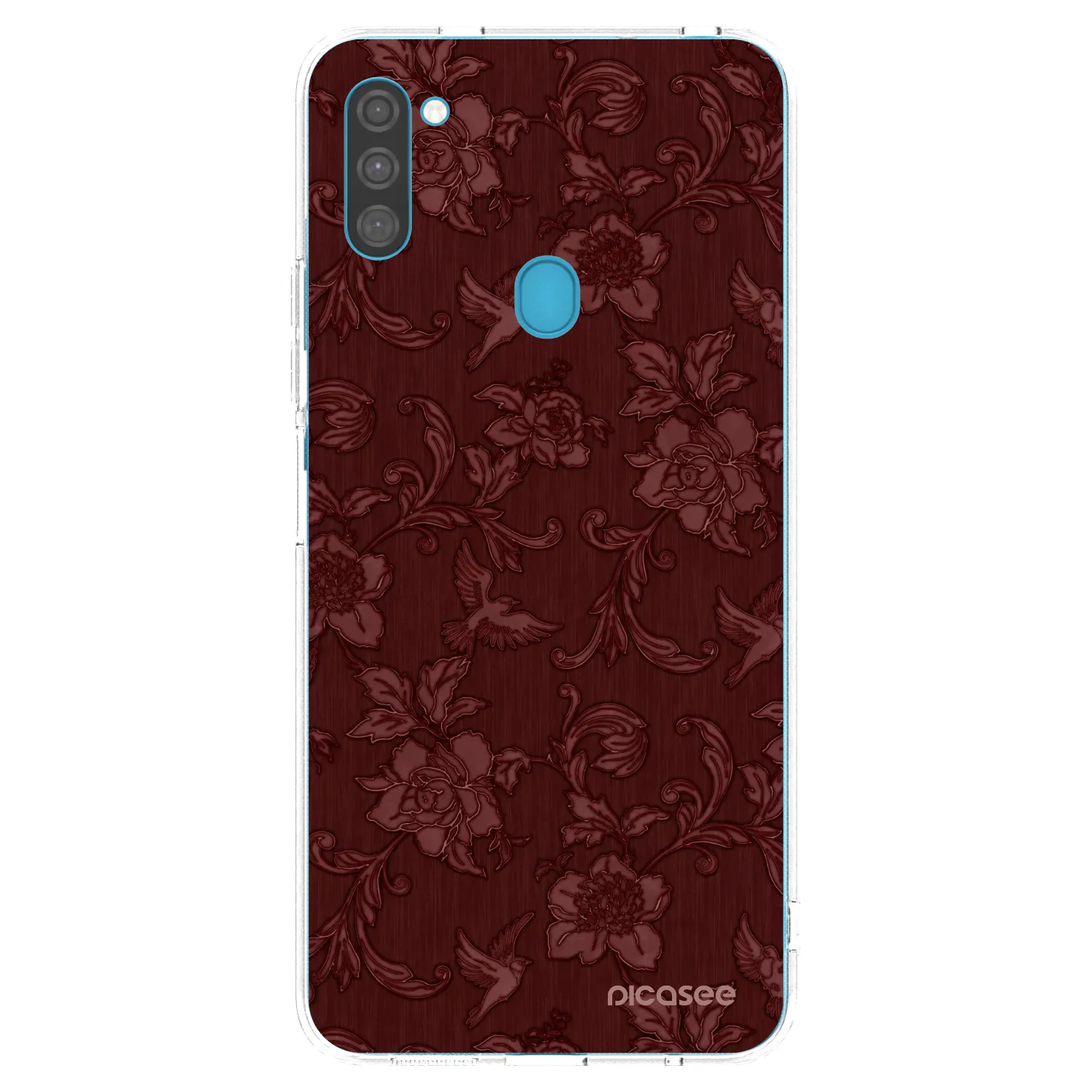 Picasee silikonski prozorni ovitek za Samsung Galaxy M11 - Red Elegance