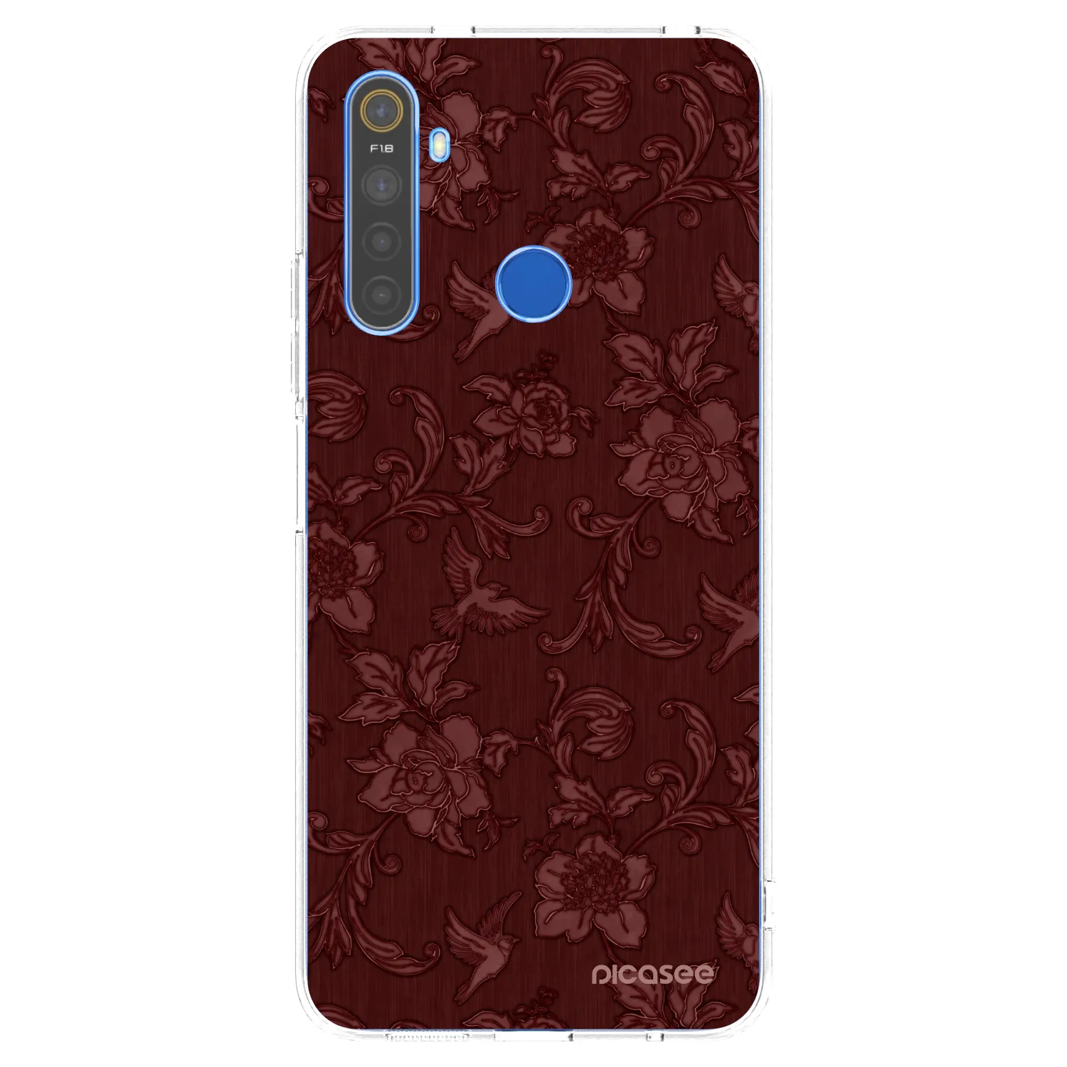 Picasee silikonski prozorni ovitek za Realme 5 - Red Elegance