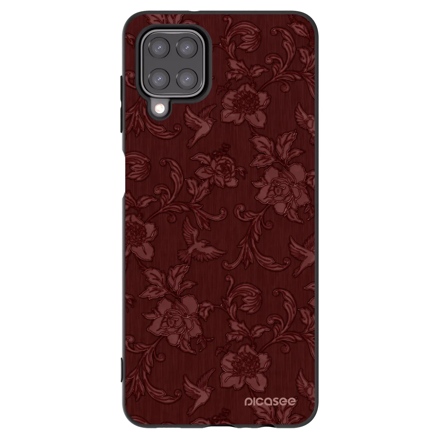 Picasee silikonski črni ovitek za Samsung Galaxy A12 A125F - Red Elegance