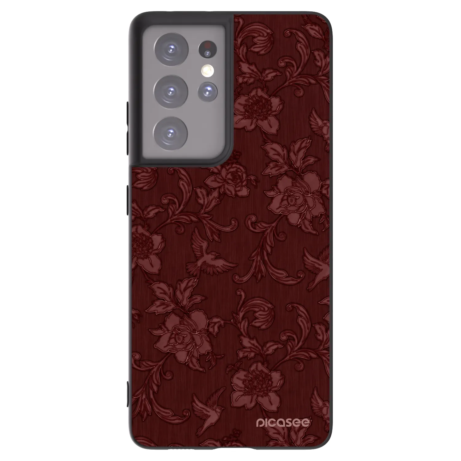 Picasee silikonski črni ovitek za Samsung Galaxy S21 Ultra 5G G998B - Red Elegance