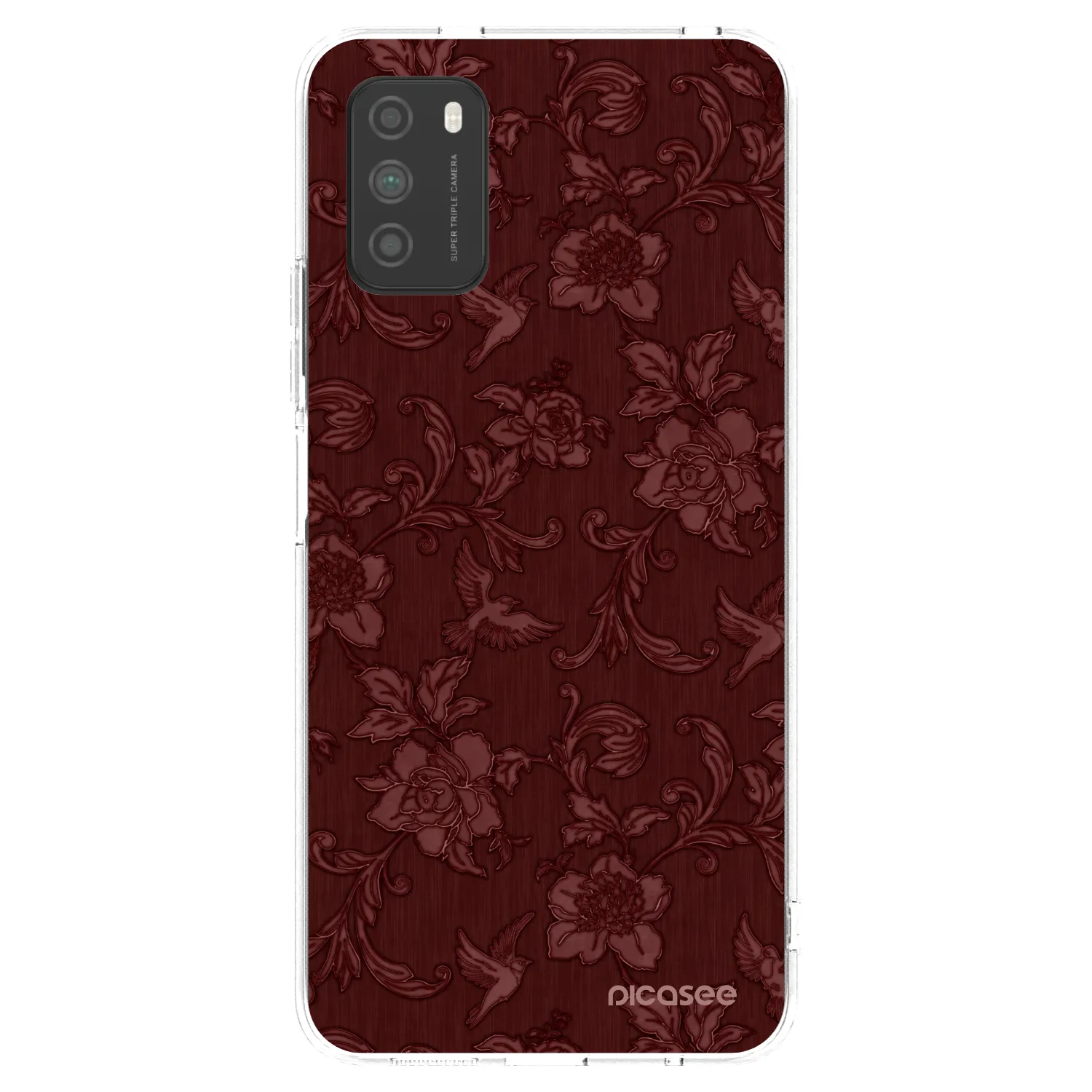 Picasee silikonski prozorni ovitek za Xiaomi Poco M3 - Red Elegance
