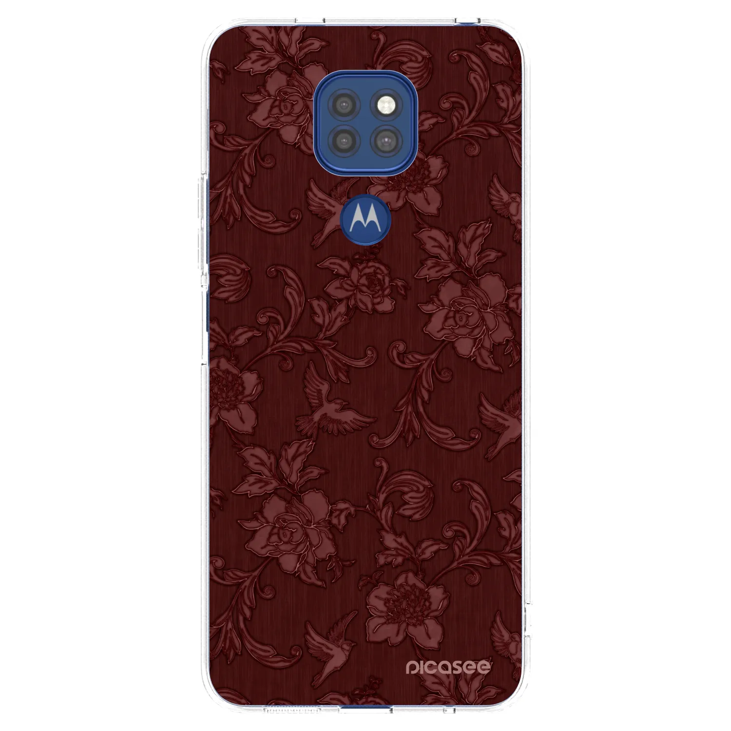 Picasee silikonski prozorni ovitek za Motorola Moto G9 Play - Red Elegance